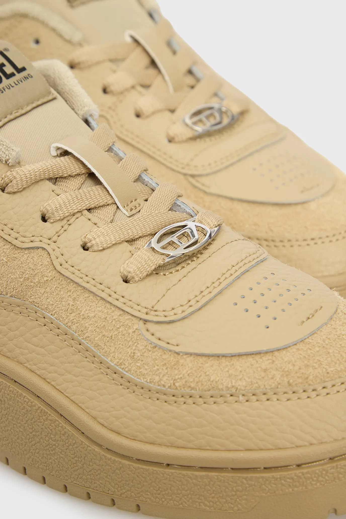 Чоловічі бежеві шкіряні снікерси OVAL SKATE 2