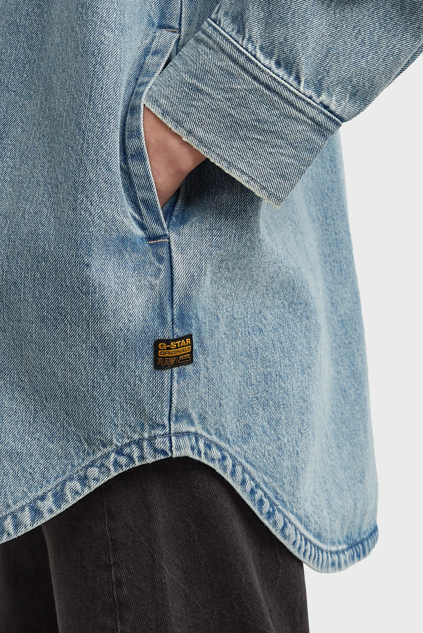 Жіноча блакитна джинсова сорочка Maxi 4