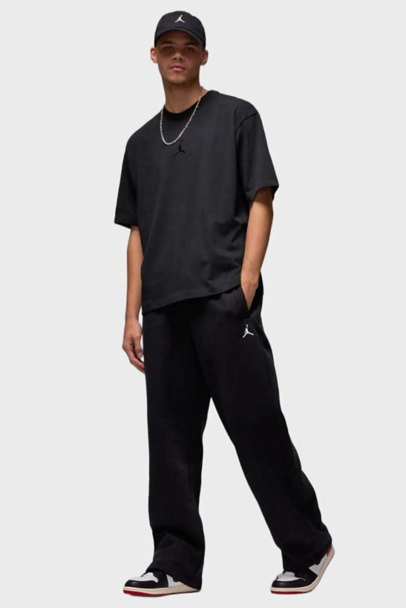 Чоловіча чорна футболка M J FLT ESS OVSZ SS CREW 2