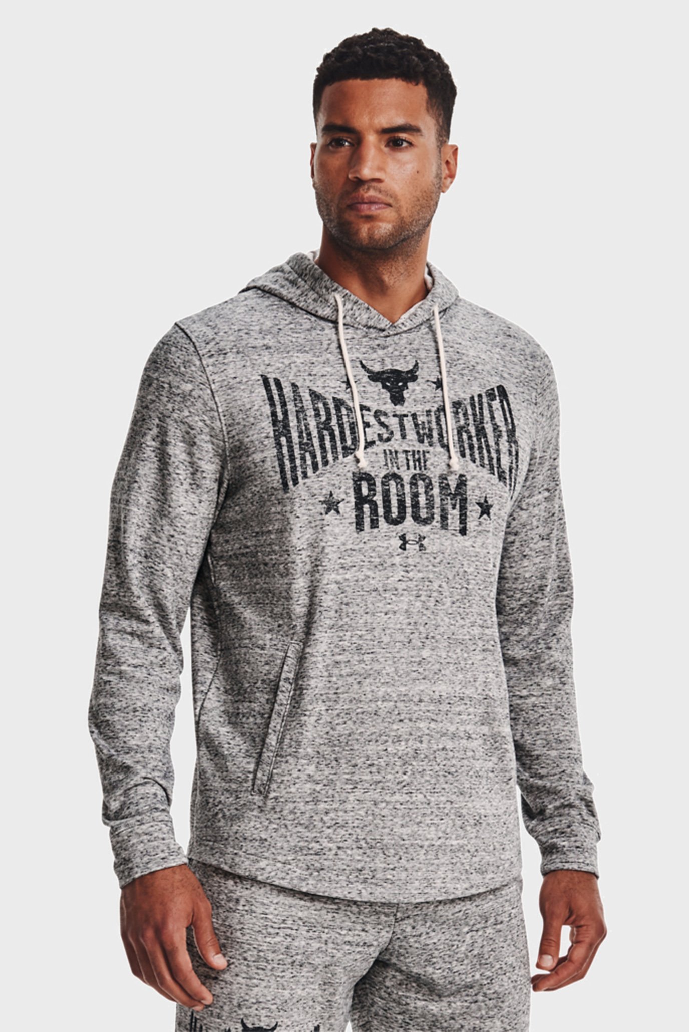 Мужское серое худи UA Pjt Rock Terry Hoodie 1