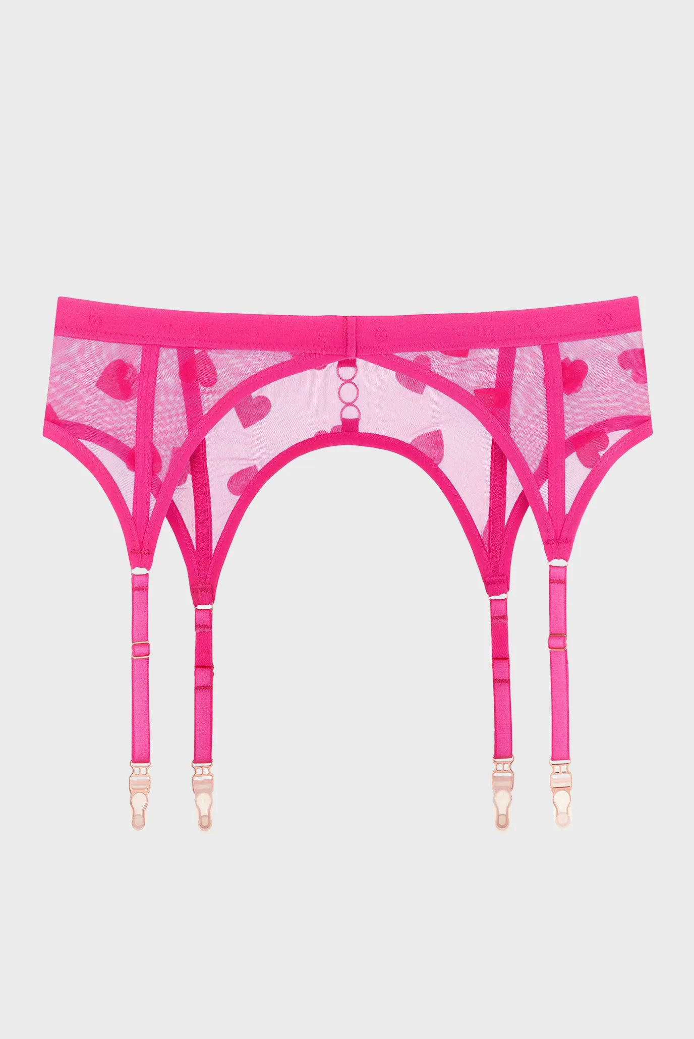 Жіночий малиновий пояс для панчіх з візерунком 2