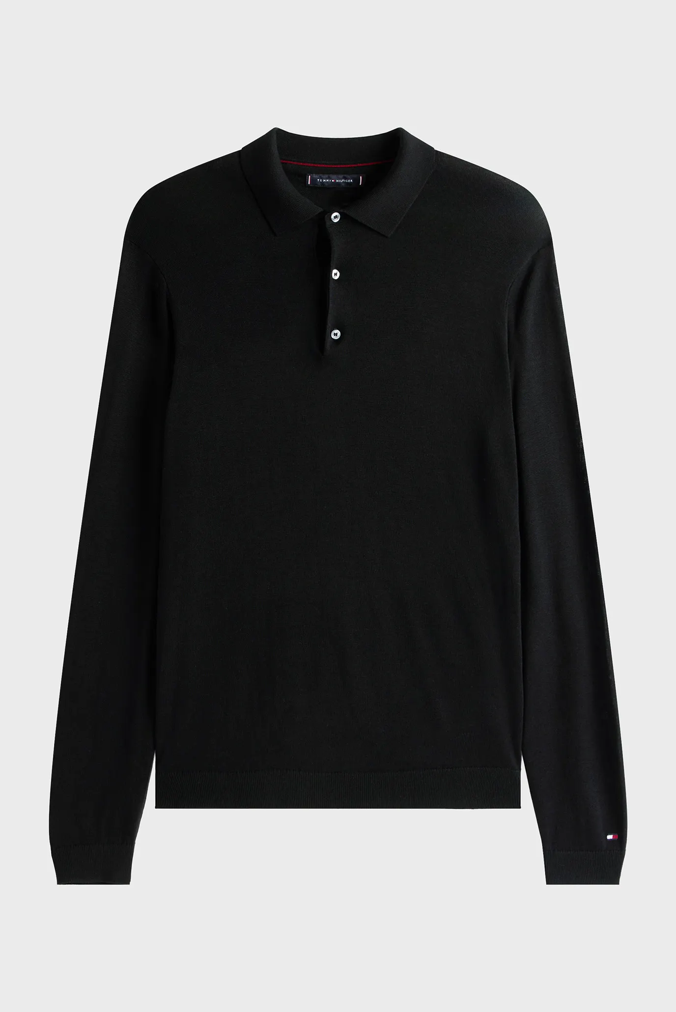 Чоловіче чорне поло SILK BLEND BUTTON 4