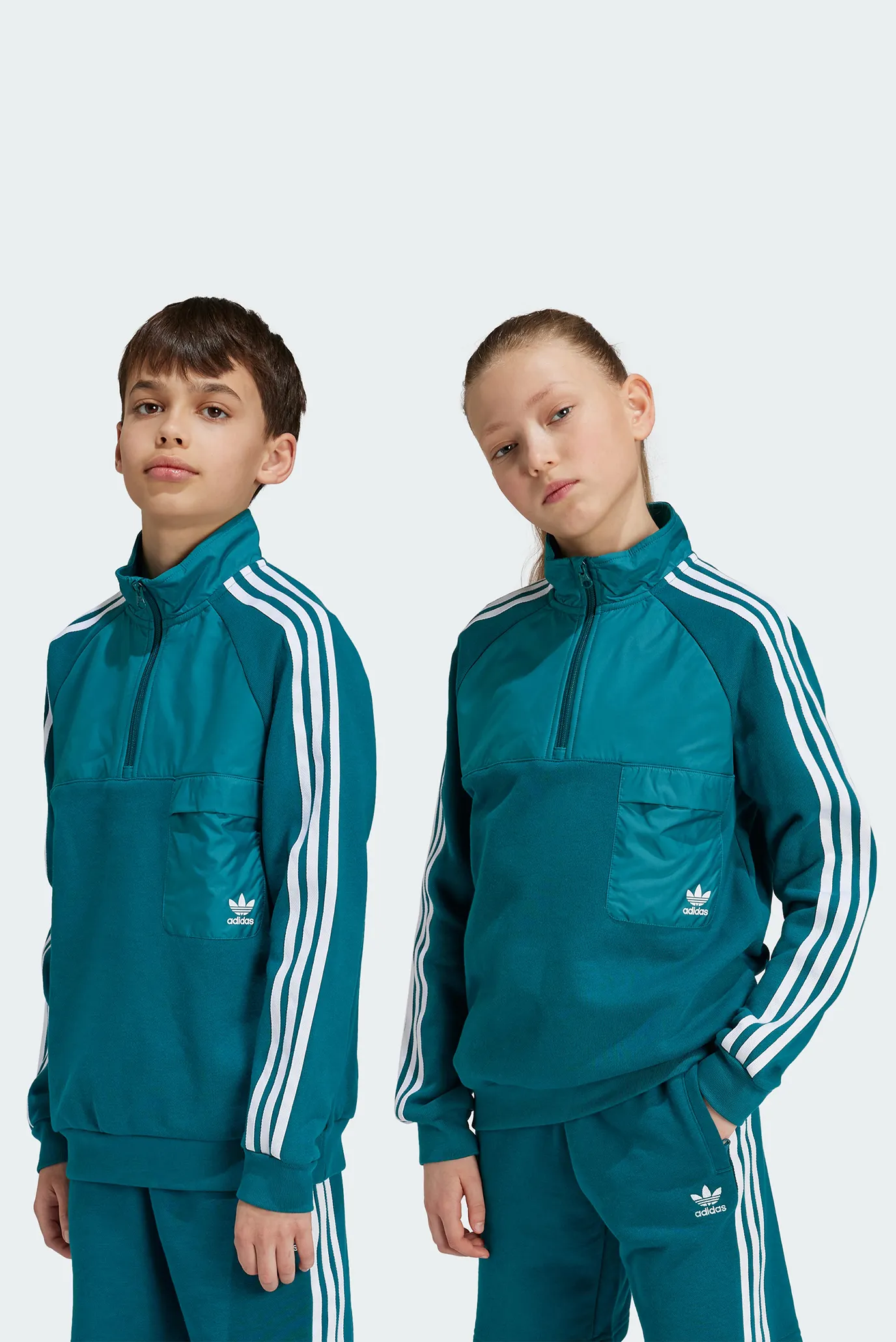 Детская бирюзовая спортивная кофта Trefoil Crew Kids 3