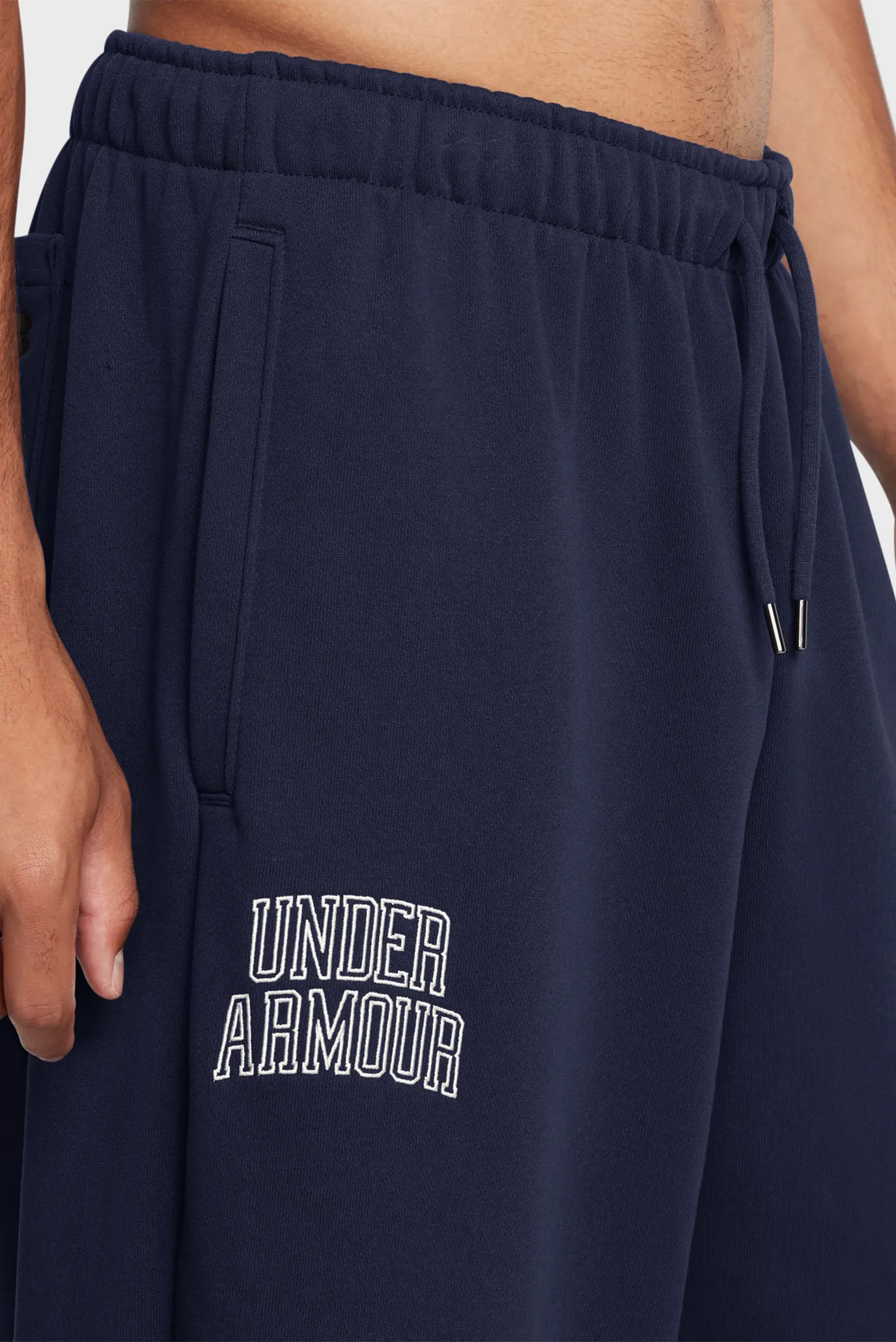 Чоловічі темно-сині спортивні штани UA Icon HWT Terry OS Pant 4