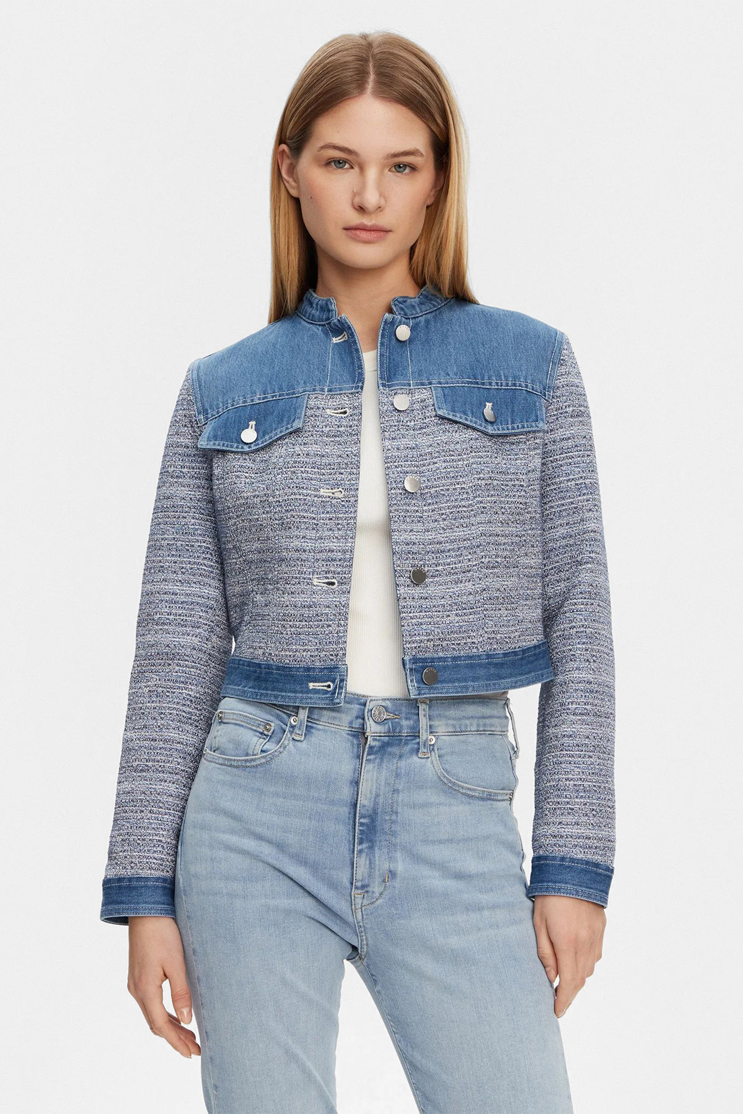 Женская серая джинсовая куртка Серый S Guess W5GL23.WH610;FBAX Женская серая джинсовая куртка Серый S Guess W5GL23.WH610;FBAX