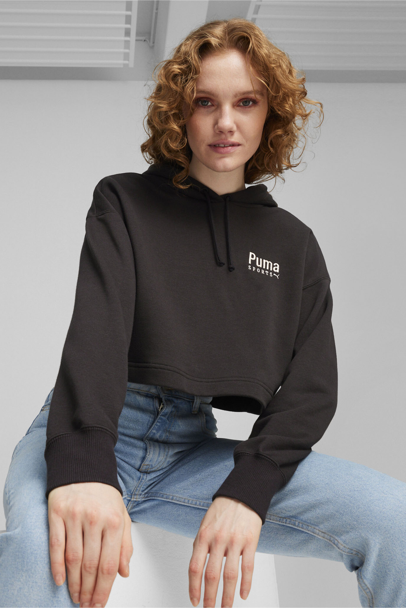 Женское черное худи PUMA TEAM Women's Oversized Hoodie 1