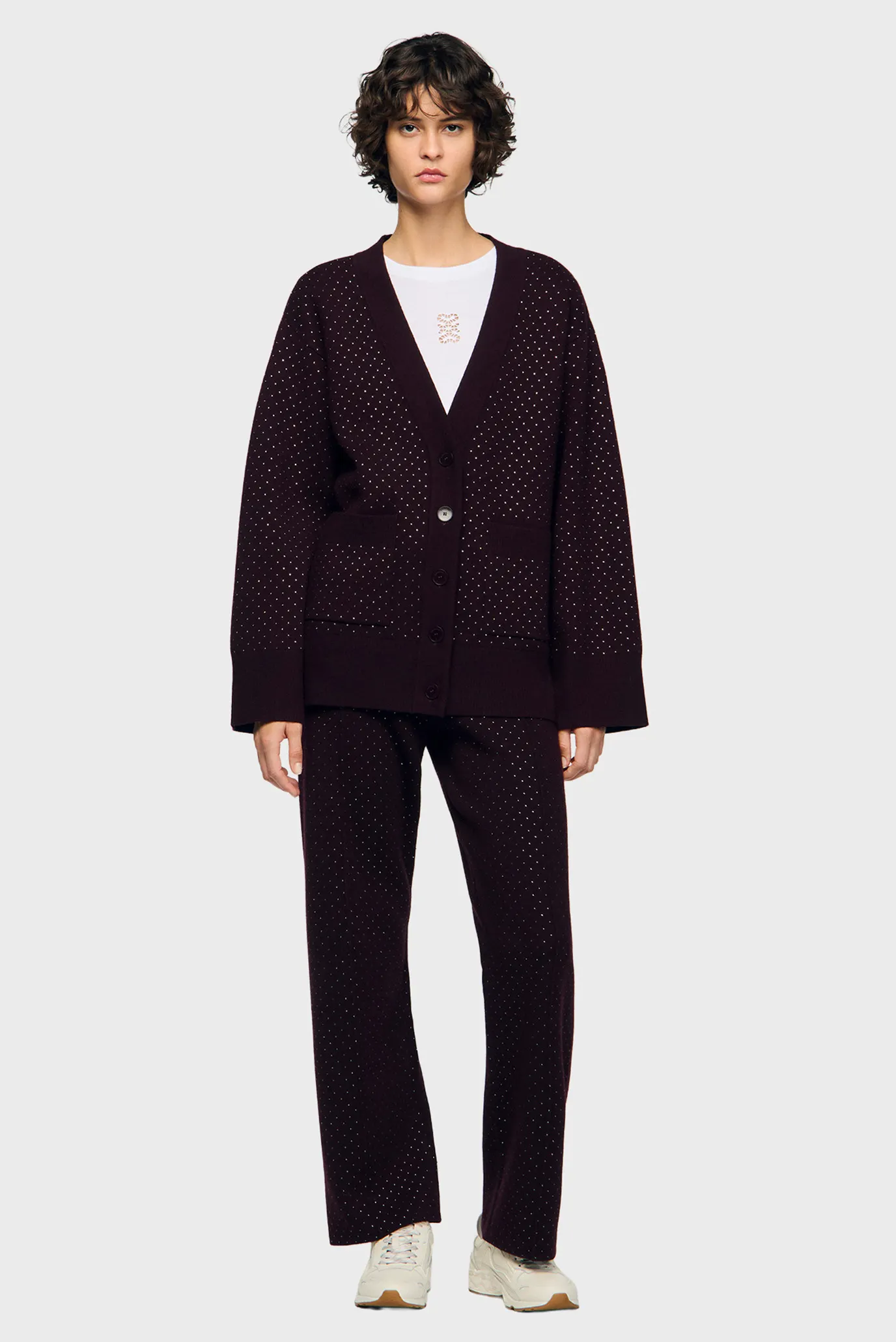 Жіночий бордовий кардиган 5