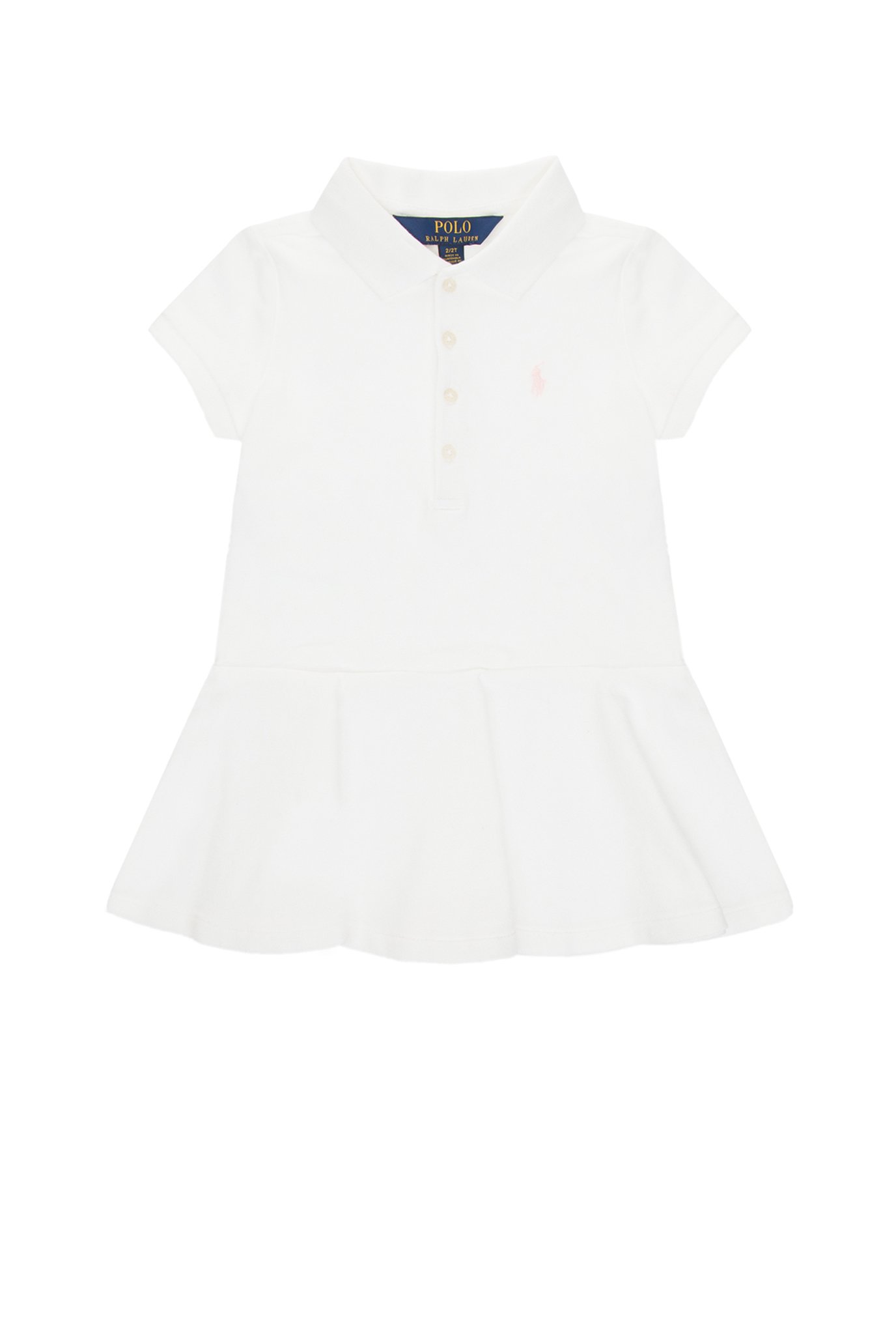 Детское белое платье-поло 1
