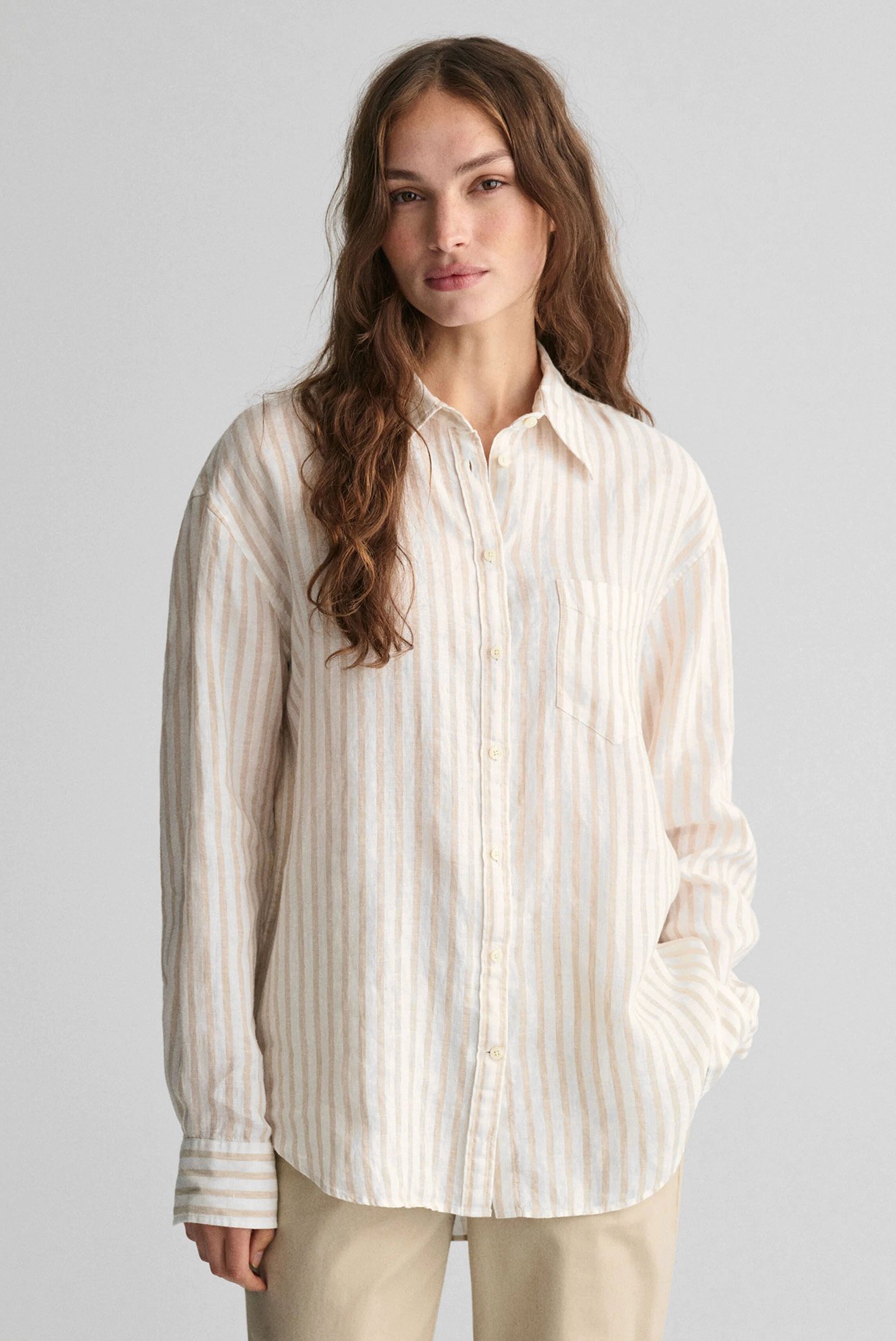 Жіноча лляна сорочка у смужку REL STRIPED LINEN 1