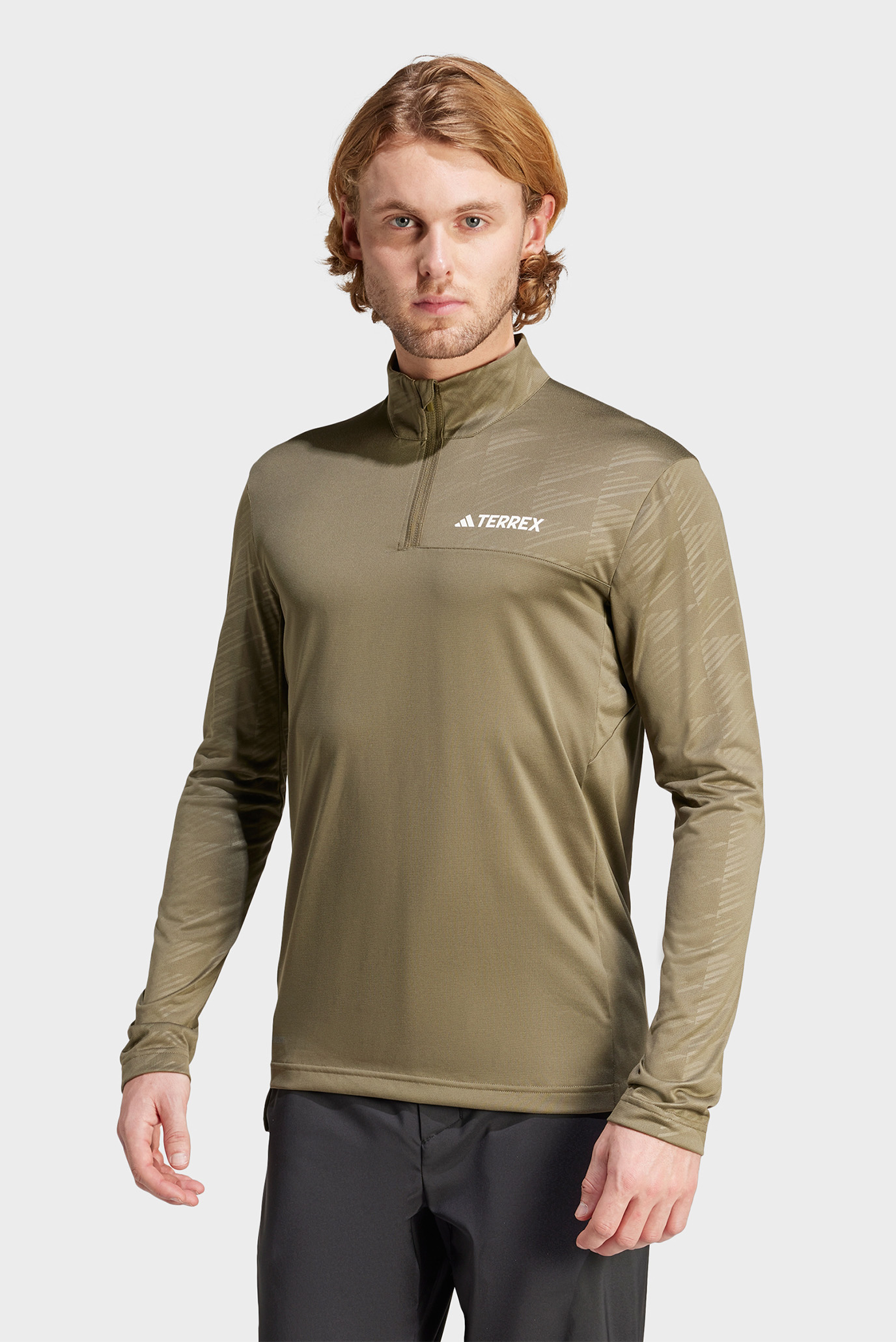 Чоловічий оливковий лонгслів Terrex Multi Half-Zip 1