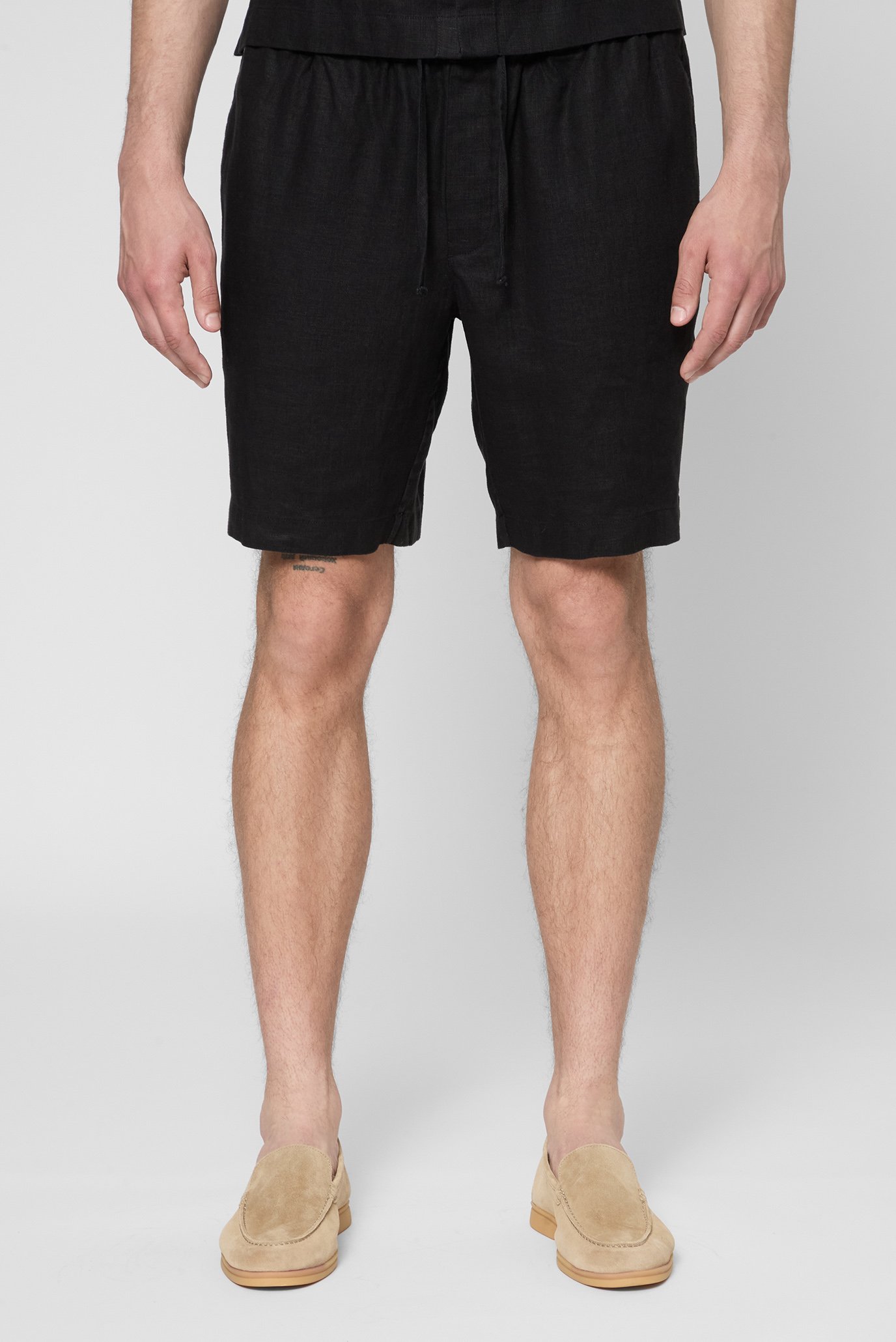 Мужские черные льняные шорты Черный XL PRPY PMLSНKAUA0016