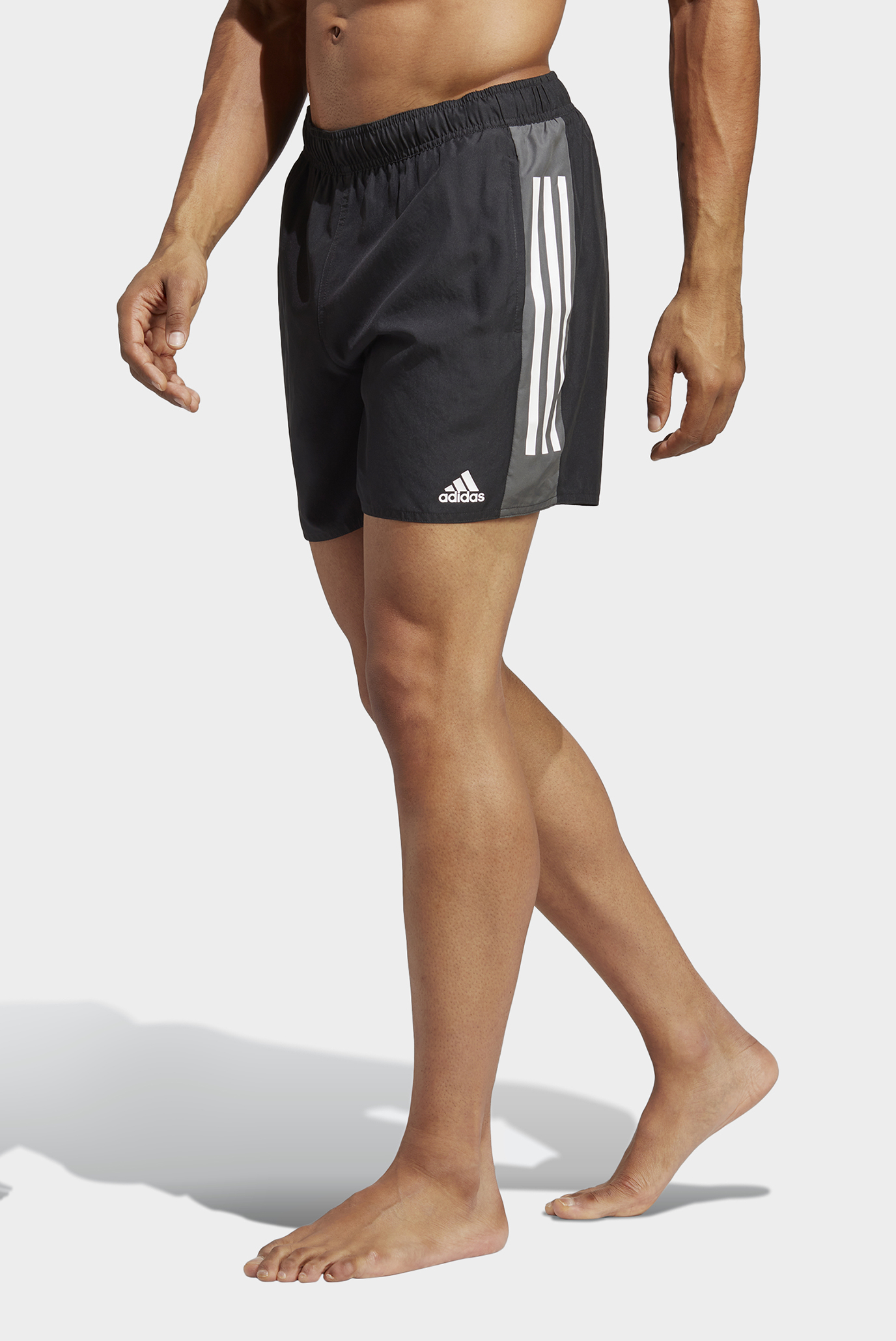 Мужские черные плавательные шорты Short Length Colorblock 3-Stripes 1