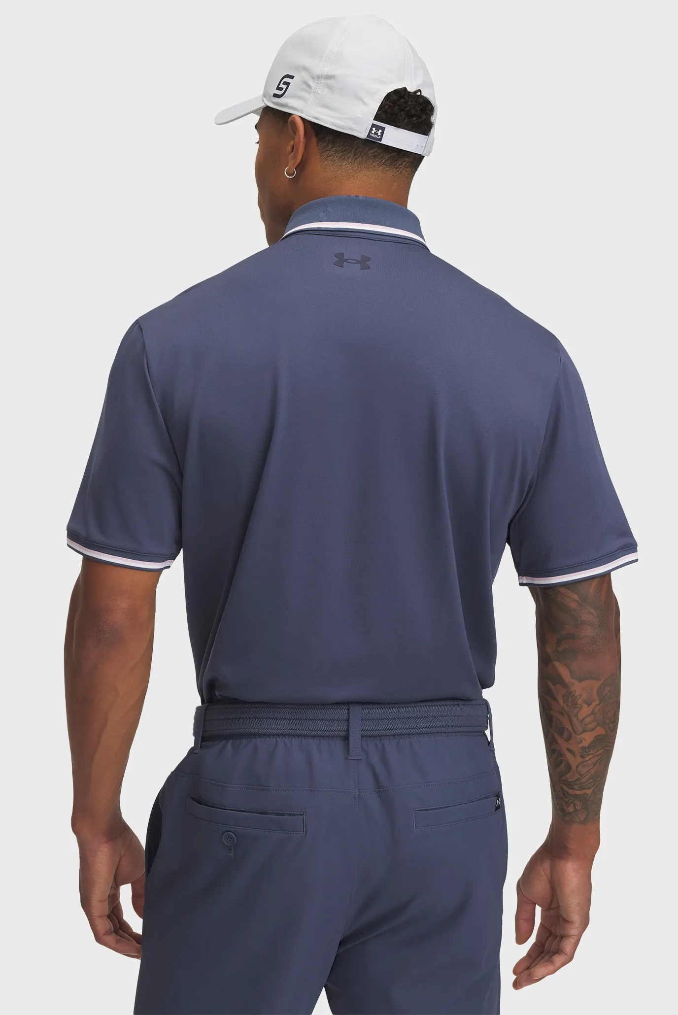Мужское темно-синее поло UA Playoff 3.0 Rib Polo 3