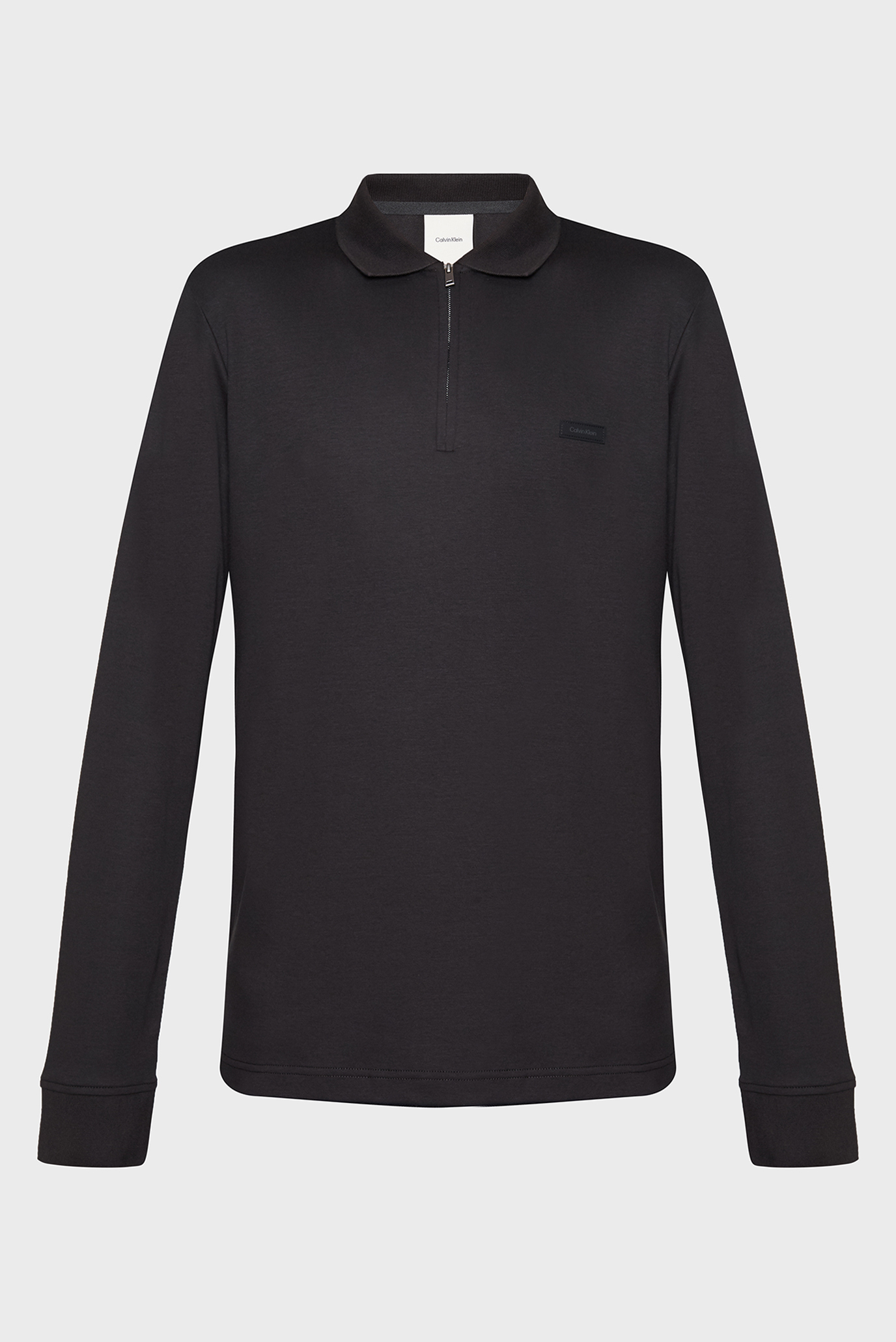 Мужское черное поло LIQUID TOUCH WELT ZIP LS POLO 1