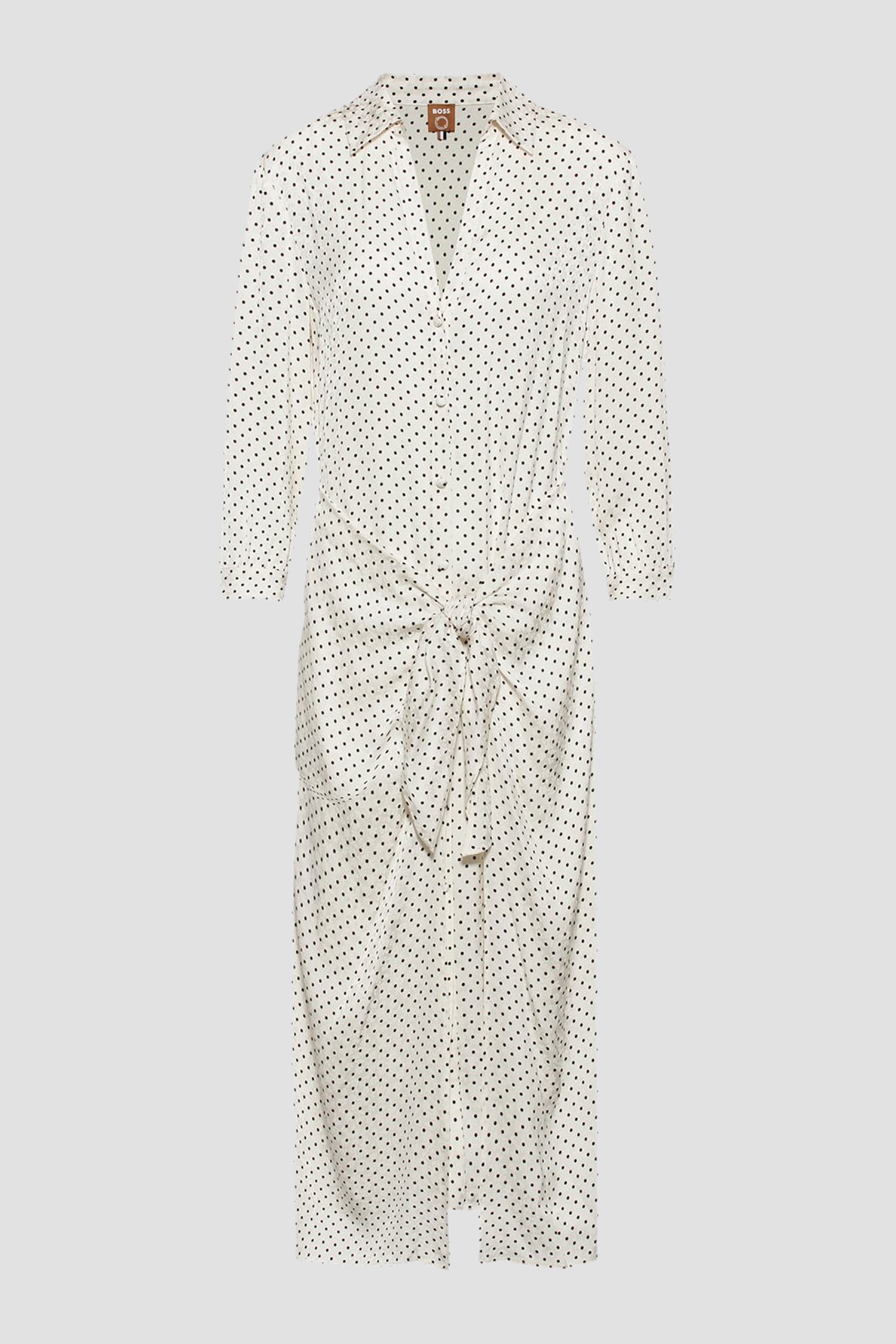 Женское белое платье в горошек 1