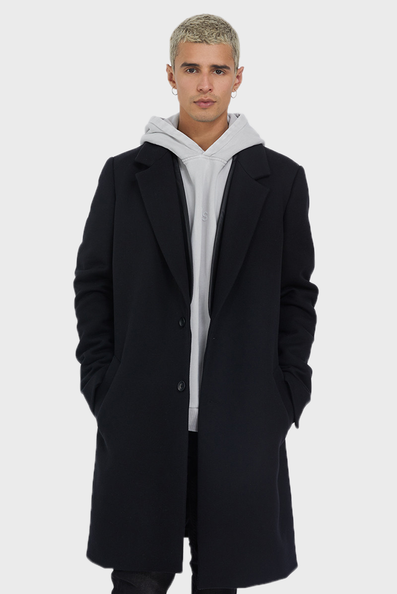 Чоловіче чорне пальто Lean 1