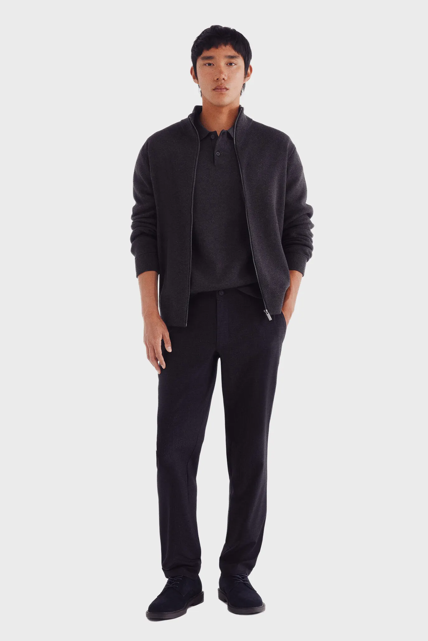 Чоловічий темно-сірий кардиган 5