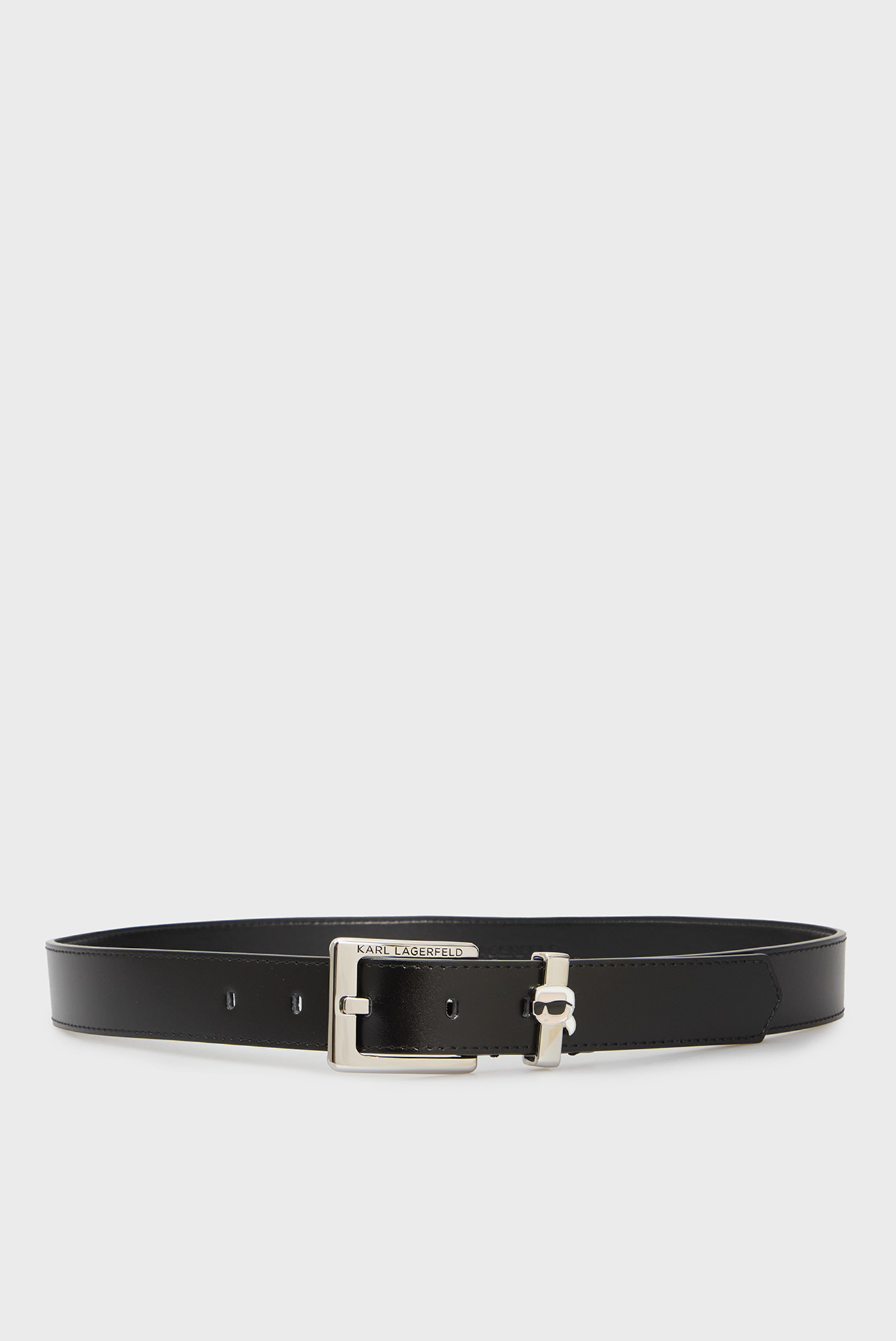 Женский черный кожаный ремень IKON PIN SLIDER H3 BELT Черный 85 Karl Lagerfeld A2W33065 Женский черный кожаный ремень IKON PIN SLIDER H3 BELT Черный 85 Karl Lagerfeld A2W33065