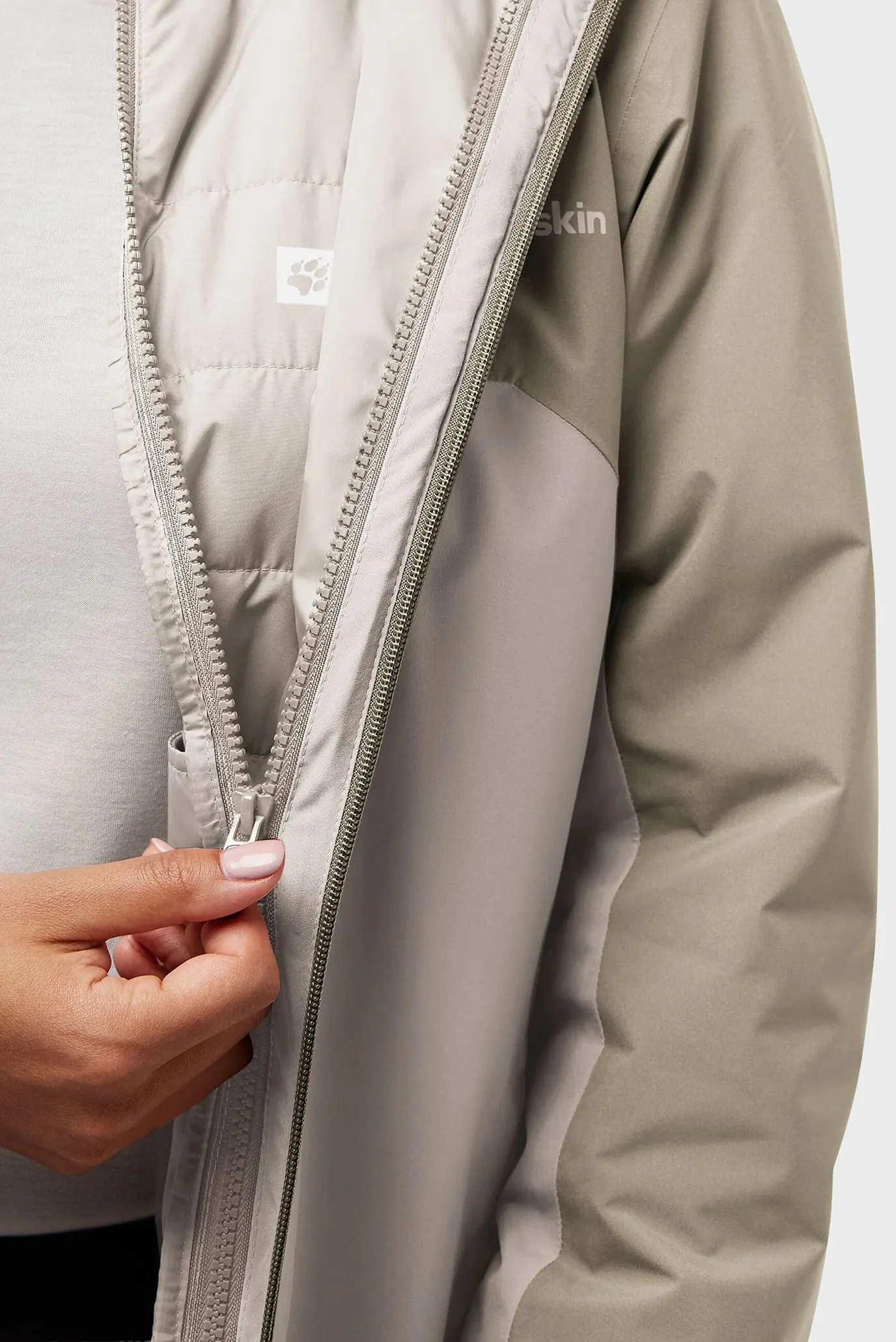 Женская бежевая куртка 3в1 9