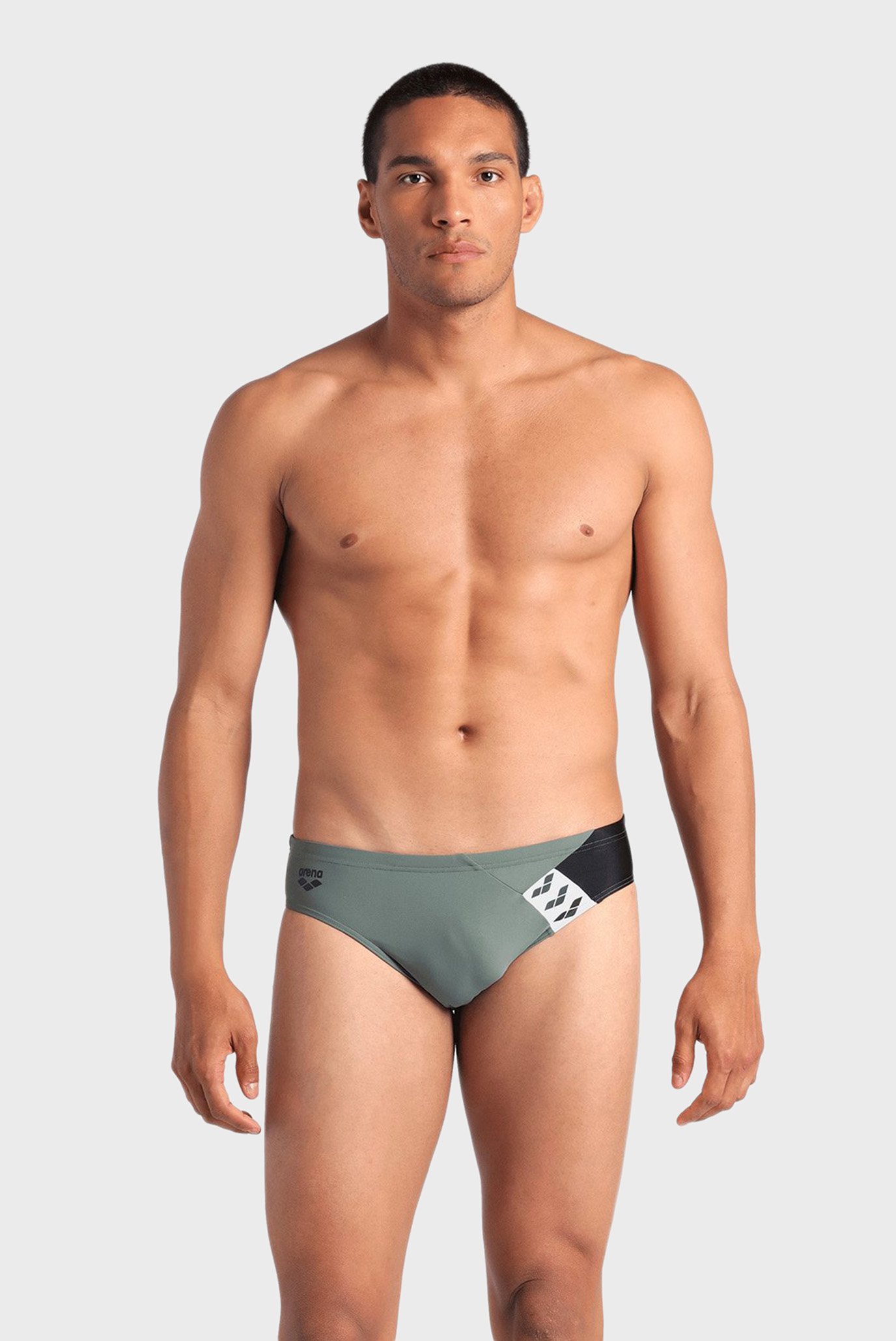 Мужские оливковые плавки STRIPE SWIM BRIEFS 1