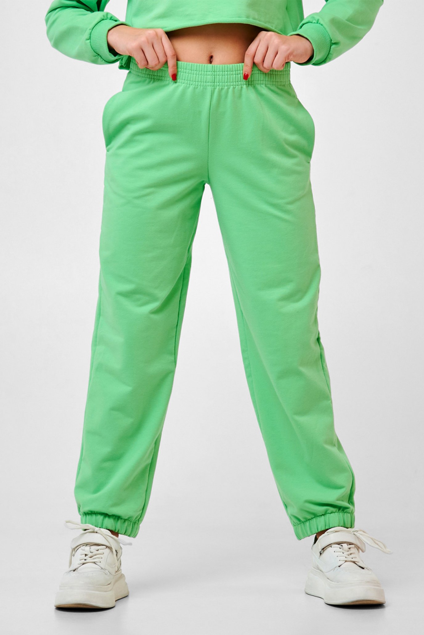 Детские зеленые спортивные брюки 1