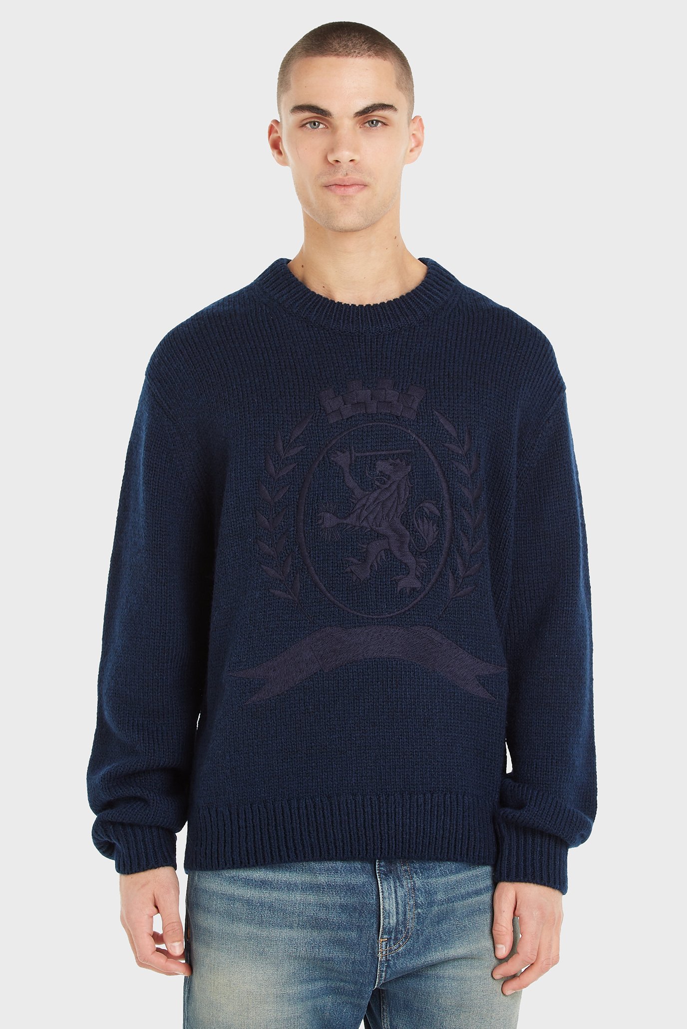 Мужской темно-синий свитер THC ARCHIVE CREST SWEATER Синий L Tommy Hilfiger MW0MW32291 Мужской темно-синий свитер THC ARCHIVE CREST SWEATER Синий L Tommy Hilfiger MW0MW32291