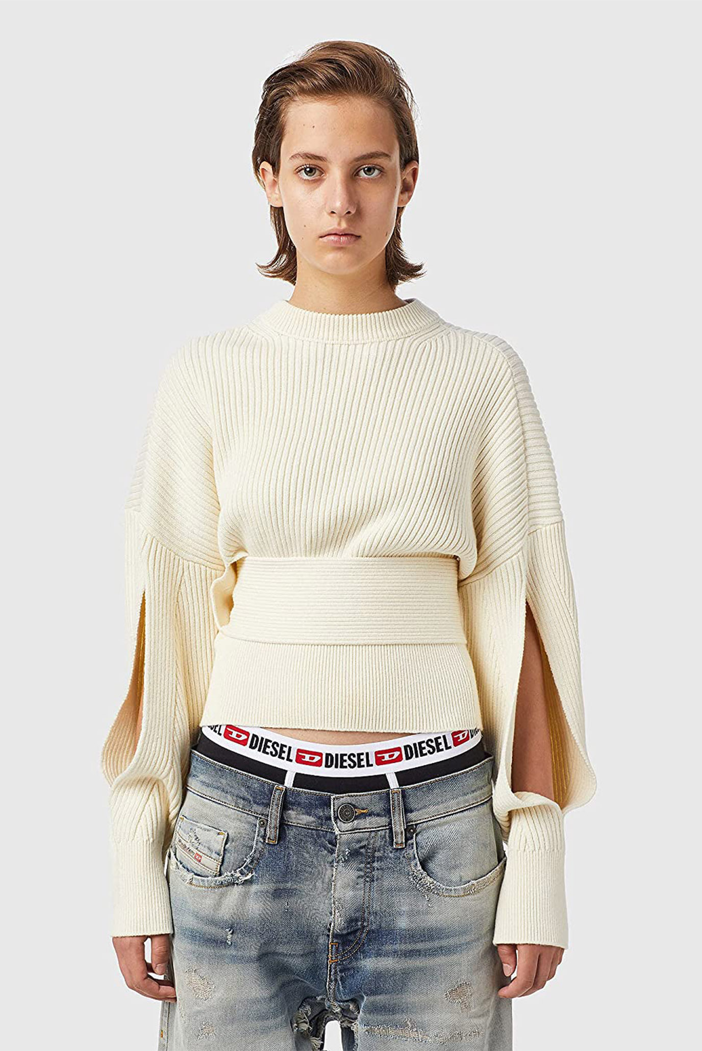 Жіночий білий вовняний светр M-SYLVANIA 1