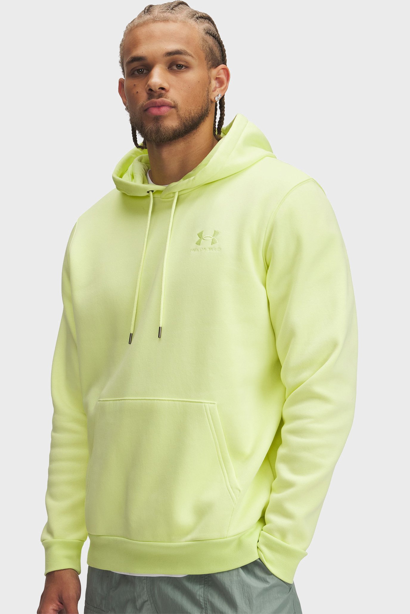 Мужское салатовое худи UA Icon Fleece Hoodie Салатовый XL Under Armour 1373880-727 Мужское салатовое худи UA Icon Fleece Hoodie Салатовый XL Under Armour 1373880-727