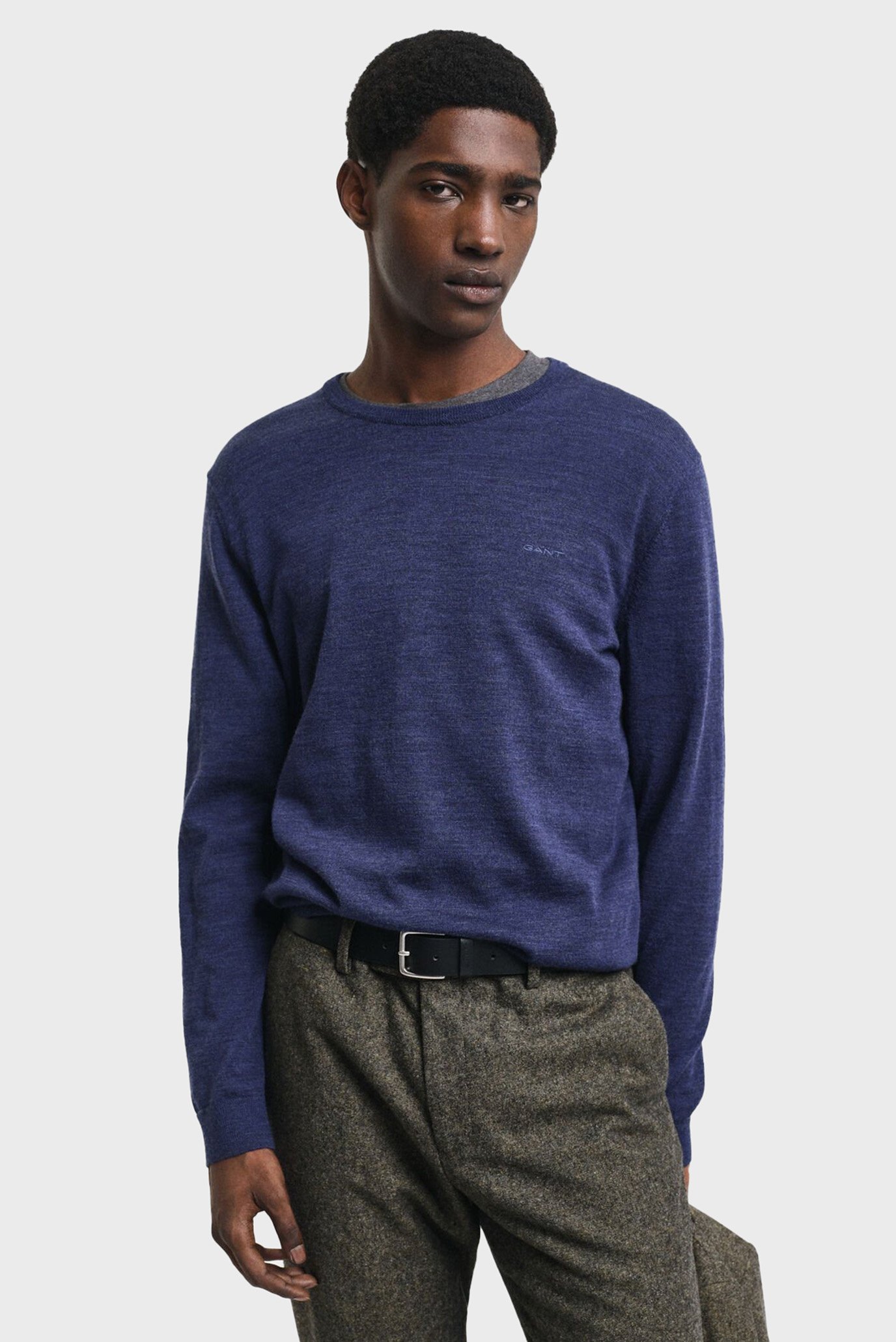 Чоловічий синій вовняний джемпер EXTRAFINE MERINO WOOL C-NECK 1