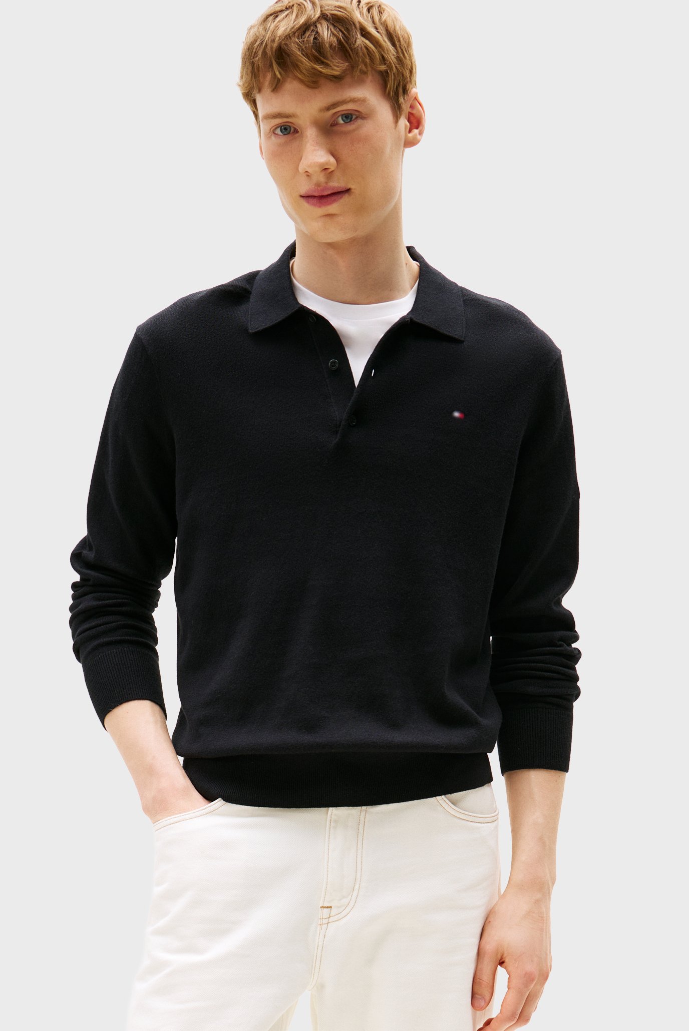 Мужское черное поло PIMA Черный XXL Tommy Hilfiger MW0MW36519 Мужское черное поло PIMA Черный XXL Tommy Hilfiger MW0MW36519