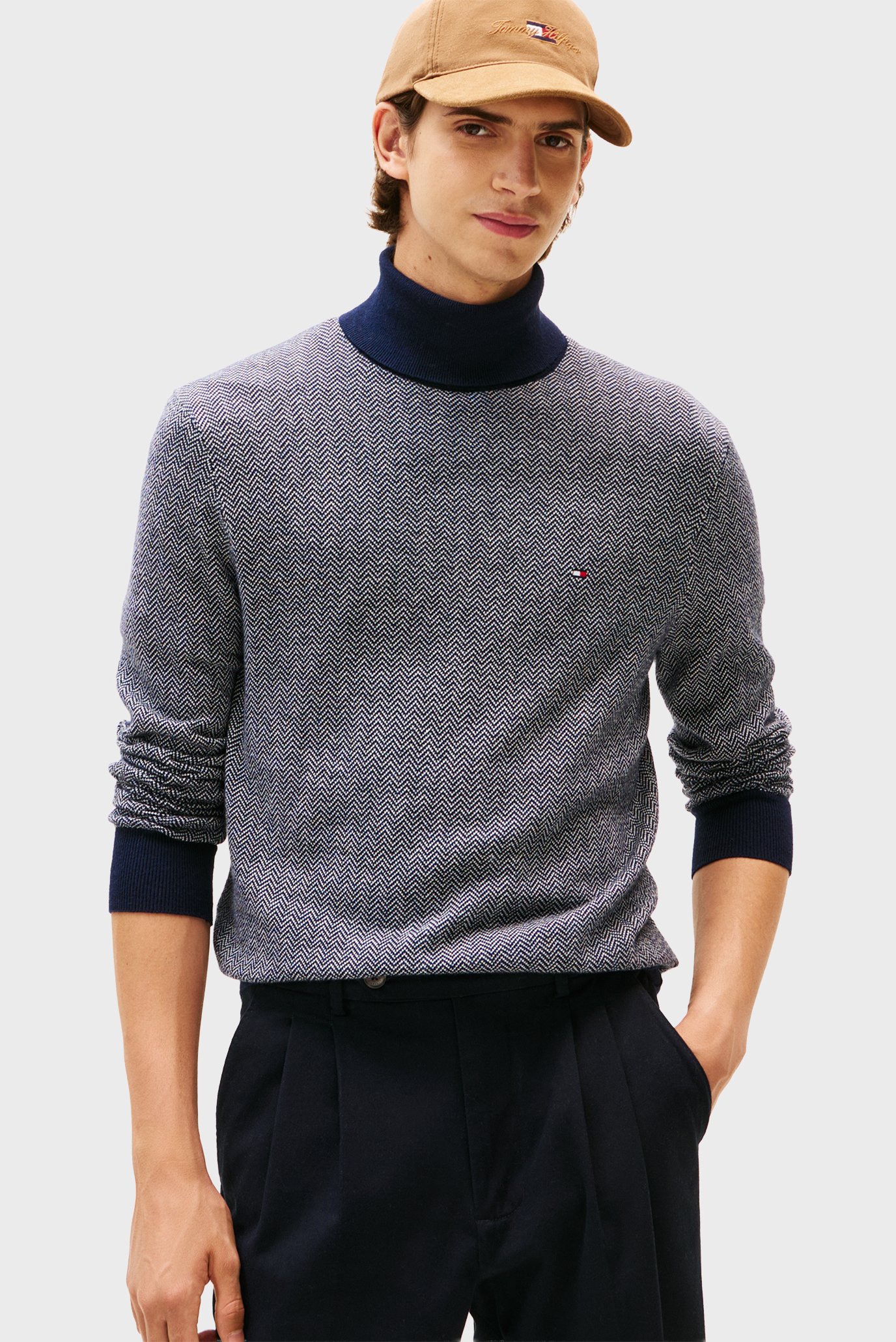 Мужской гольф с узором HERRINGBONE Разноцветный M Tommy Hilfiger MW0MW40446 Мужской гольф с узором HERRINGBONE Разноцветный M Tommy Hilfiger MW0MW40446