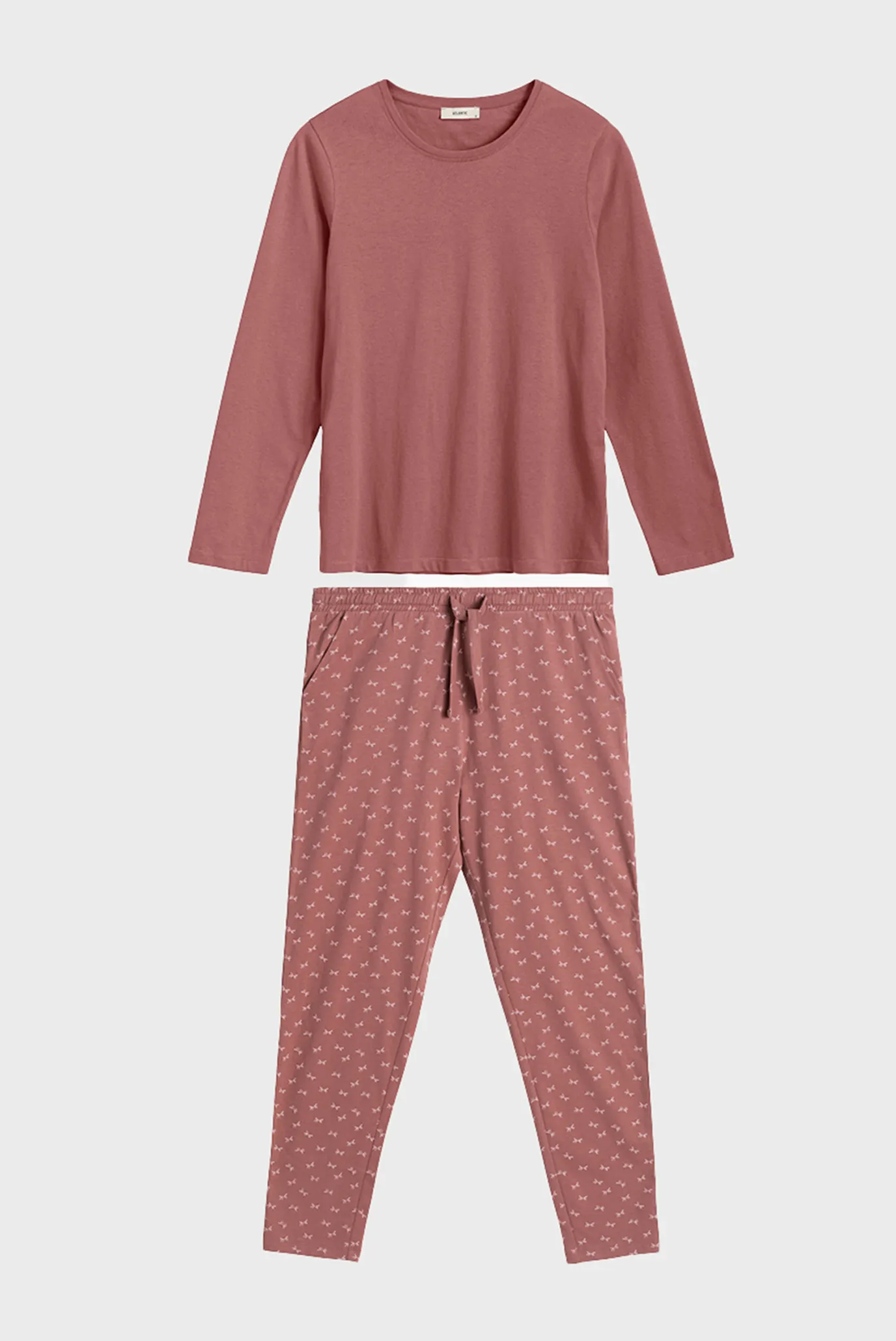 Жіноча рожева піжама (лонгслів, брюки) 6