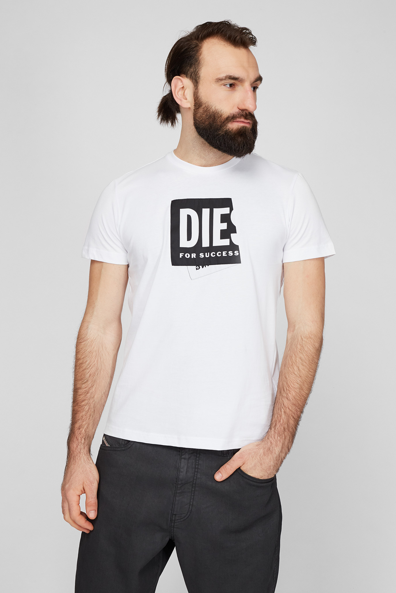 Мужская белая футболка T-DIEGOS-LAB 1