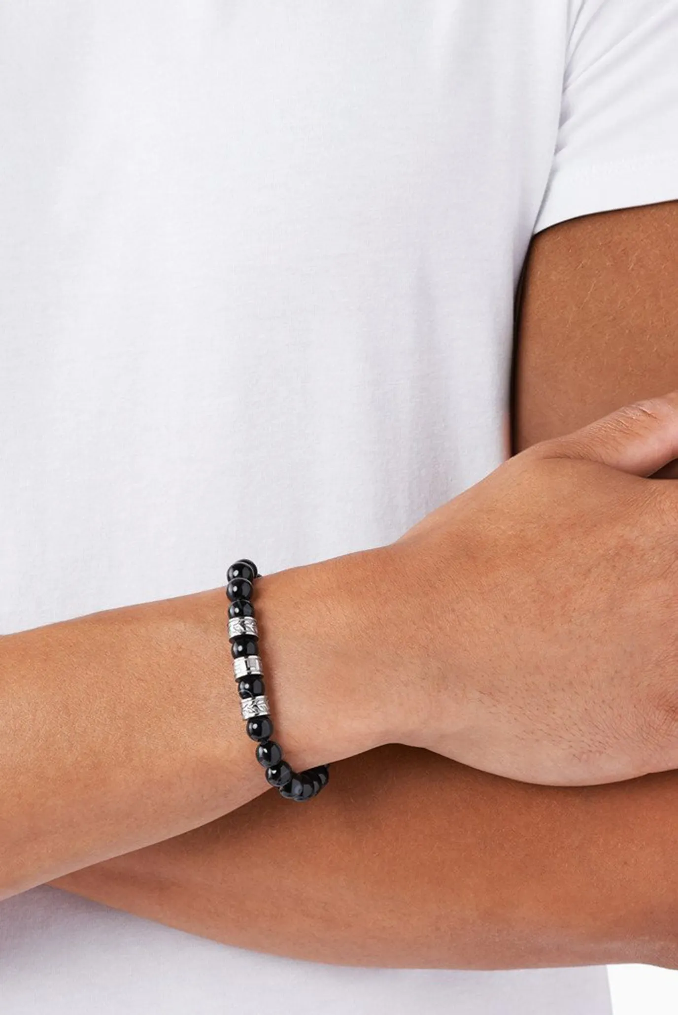 Чоловічий чорний браслет BEADS 2