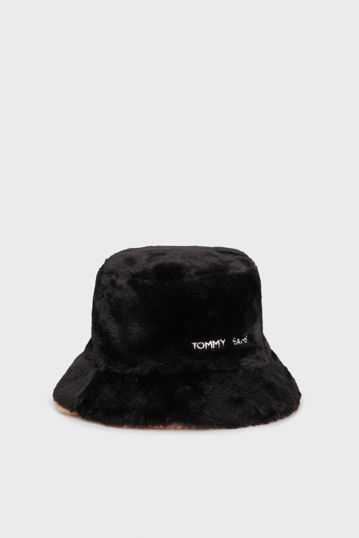 Женская черная панама TJW LINEAR FUR BUCKET HAT 1