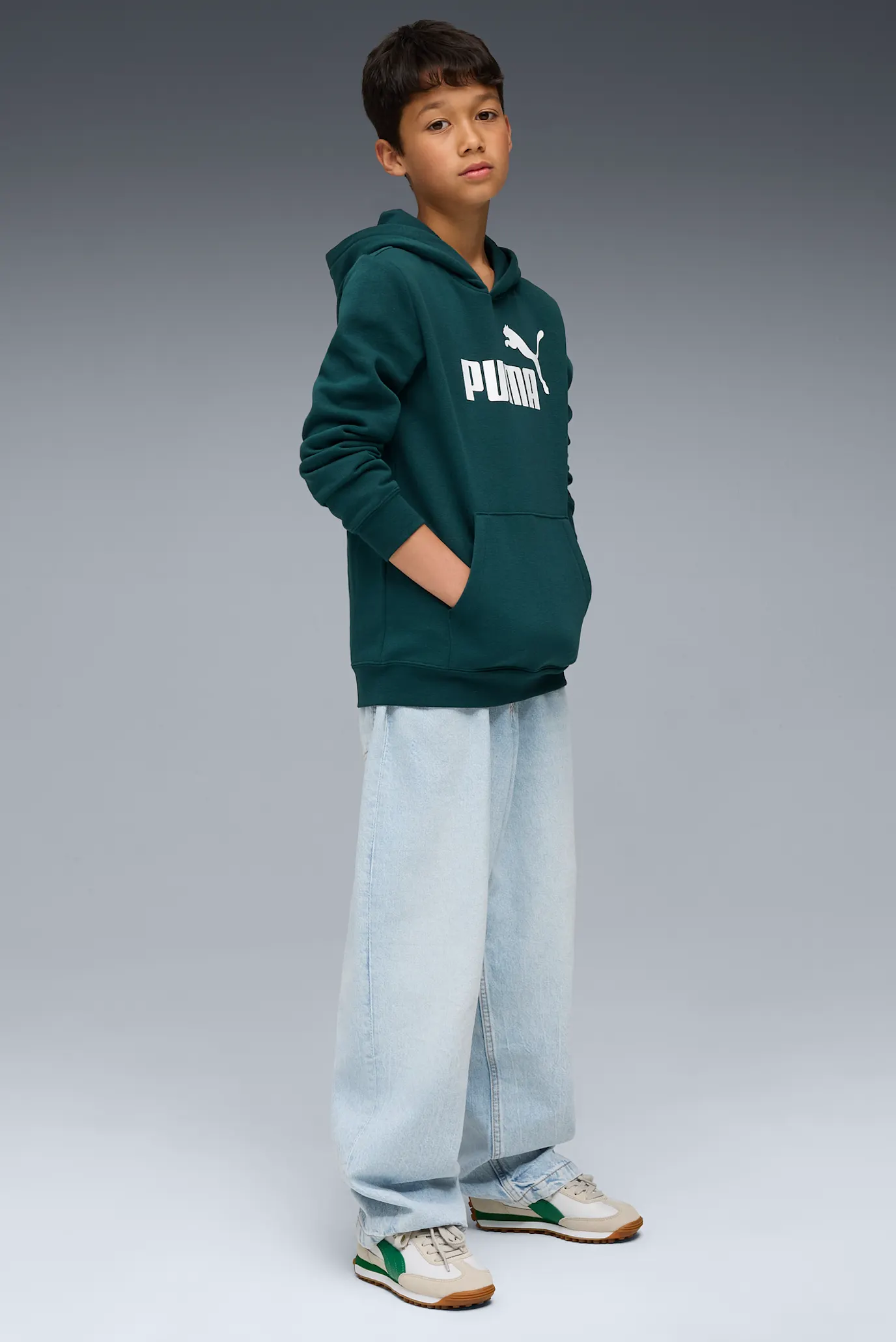 Детское темно-зеленое худи ESS No. 1 Logo Fleece Hoodie Youth 2