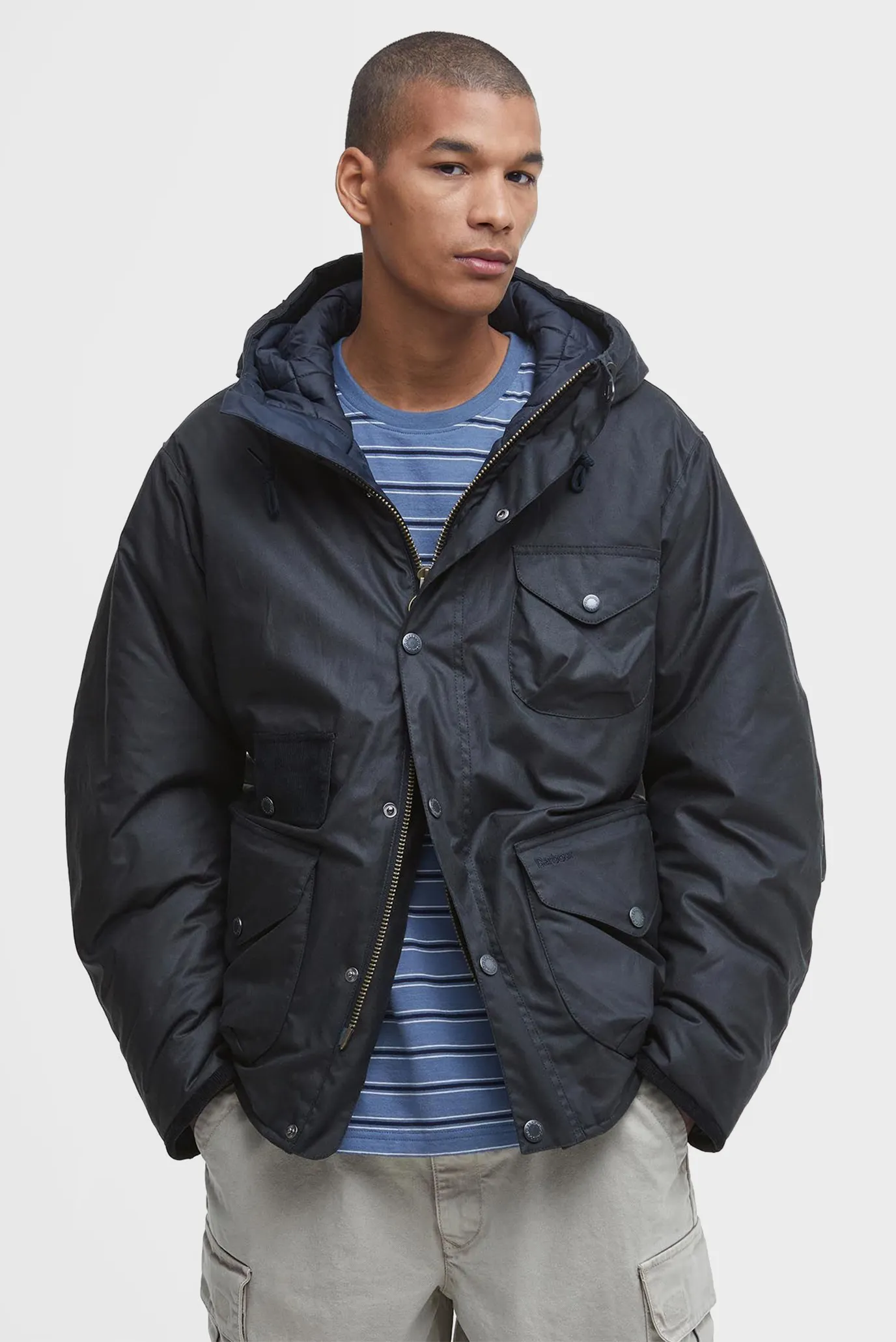 Мужская темно-синяя куртка Weardale Worker Waxed Jacket Barbour