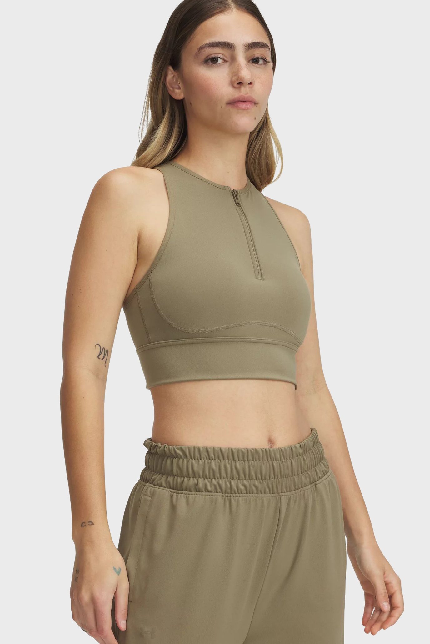 Женский оливковый топ Meridian Zip Tank Оливковый S Under Armour 6000361-251 Женский оливковый топ Meridian Zip Tank Оливковый S Under Armour 6000361-251