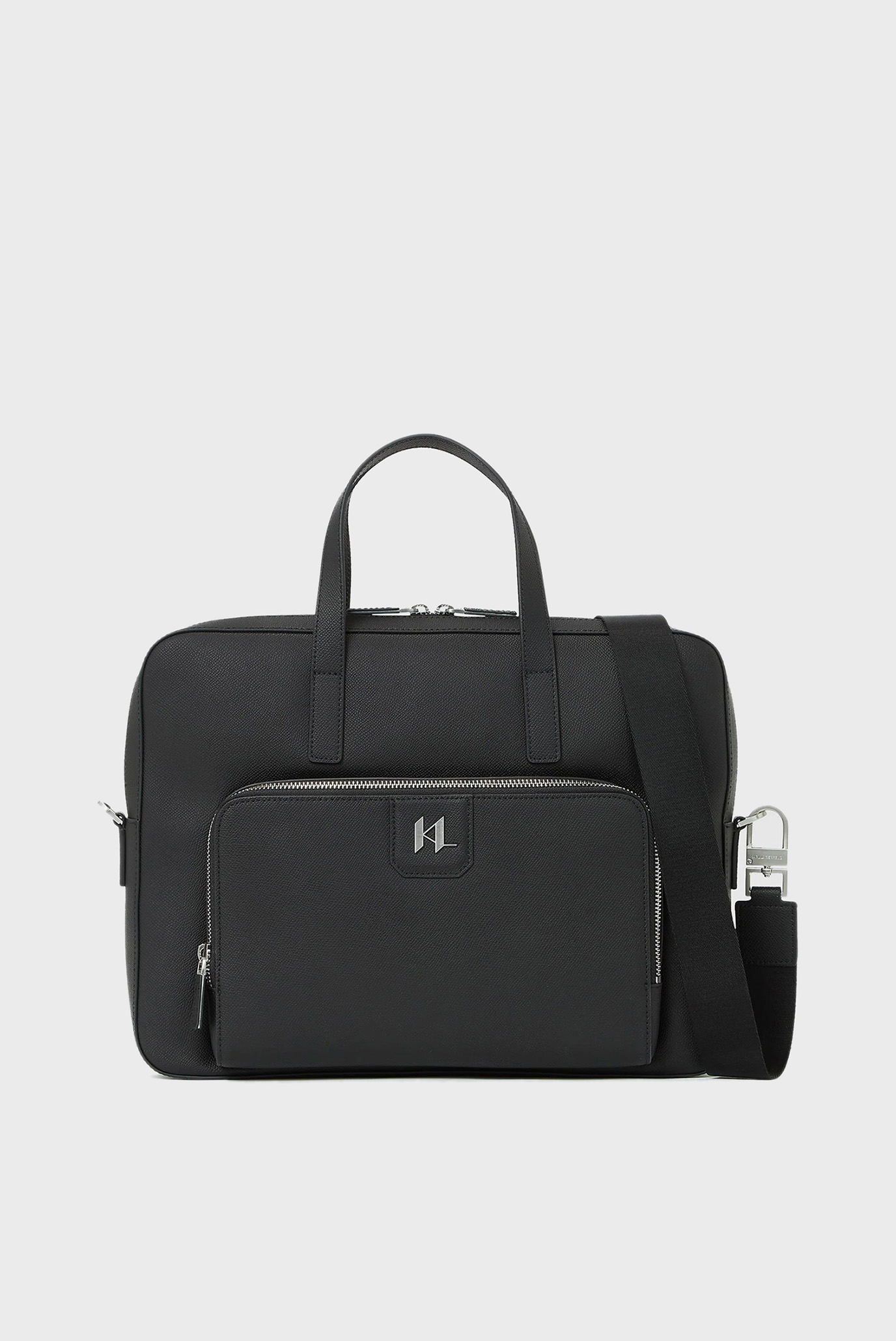 Мужская черная кожаная сумка для ноутбука Черный ONESIZE Karl Lagerfeld A1M30098;999 Мужская черная кожаная сумка для ноутбука Черный ONESIZE Karl Lagerfeld A1M30098;999