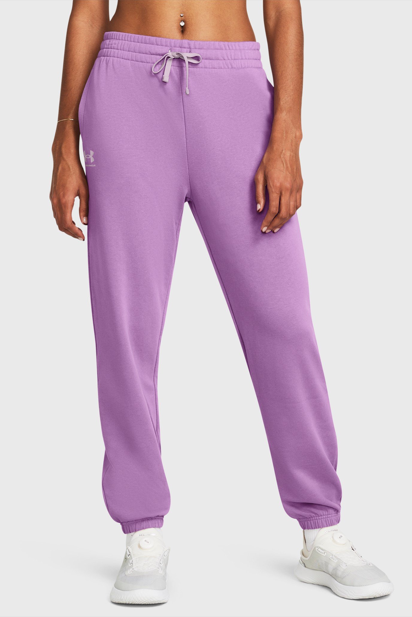 Женские фиолетовые спортивные брюки UA Rival Terry Jogger 1