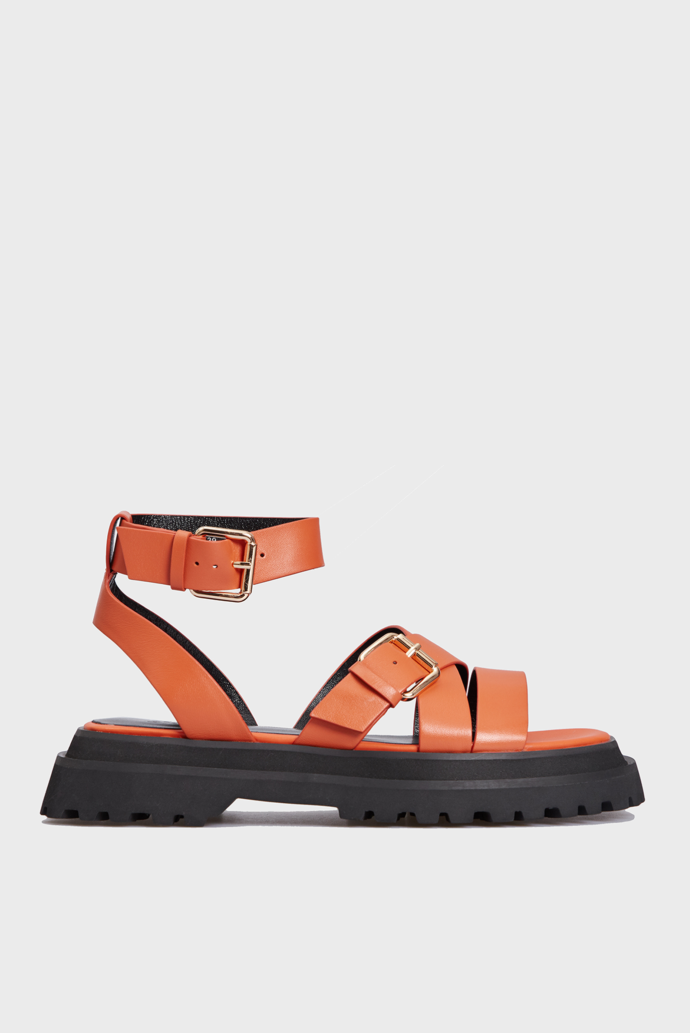 Женские оранжевые кожаные сандалии Lee 1