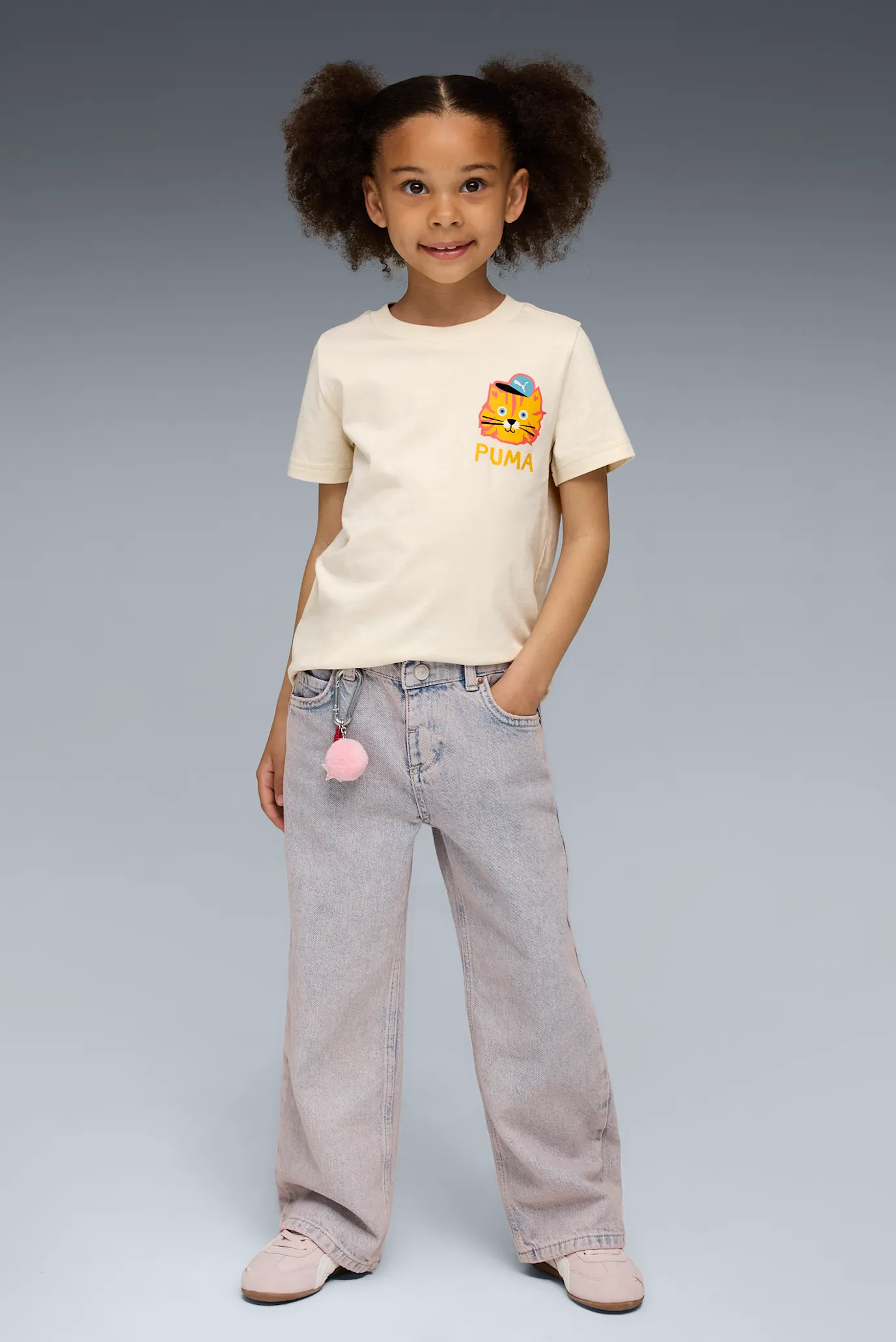 Детская бежевая футболка Moody Cat Graphic Tee I Kids 3