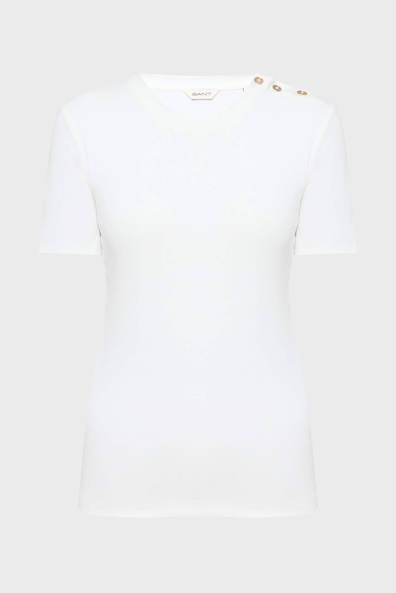 Женская белая футболка BUTTON T-SHIRT Белый S Gant 4204219 Женская белая футболка BUTTON T-SHIRT Белый S Gant 4204219