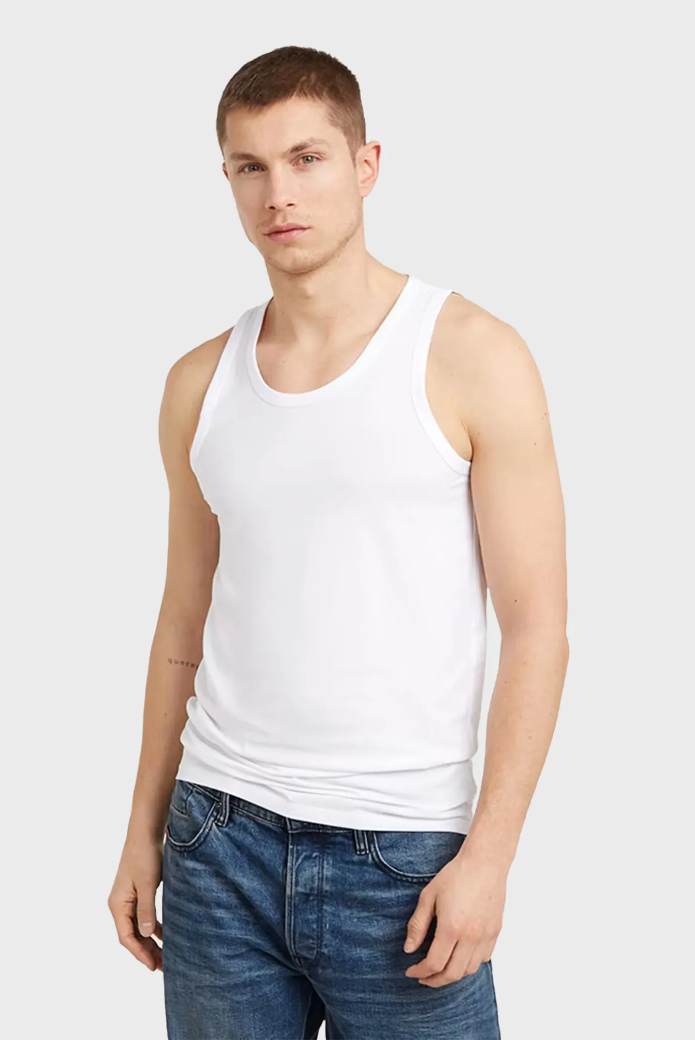 Мужская белая майка (2 шт) Base 2