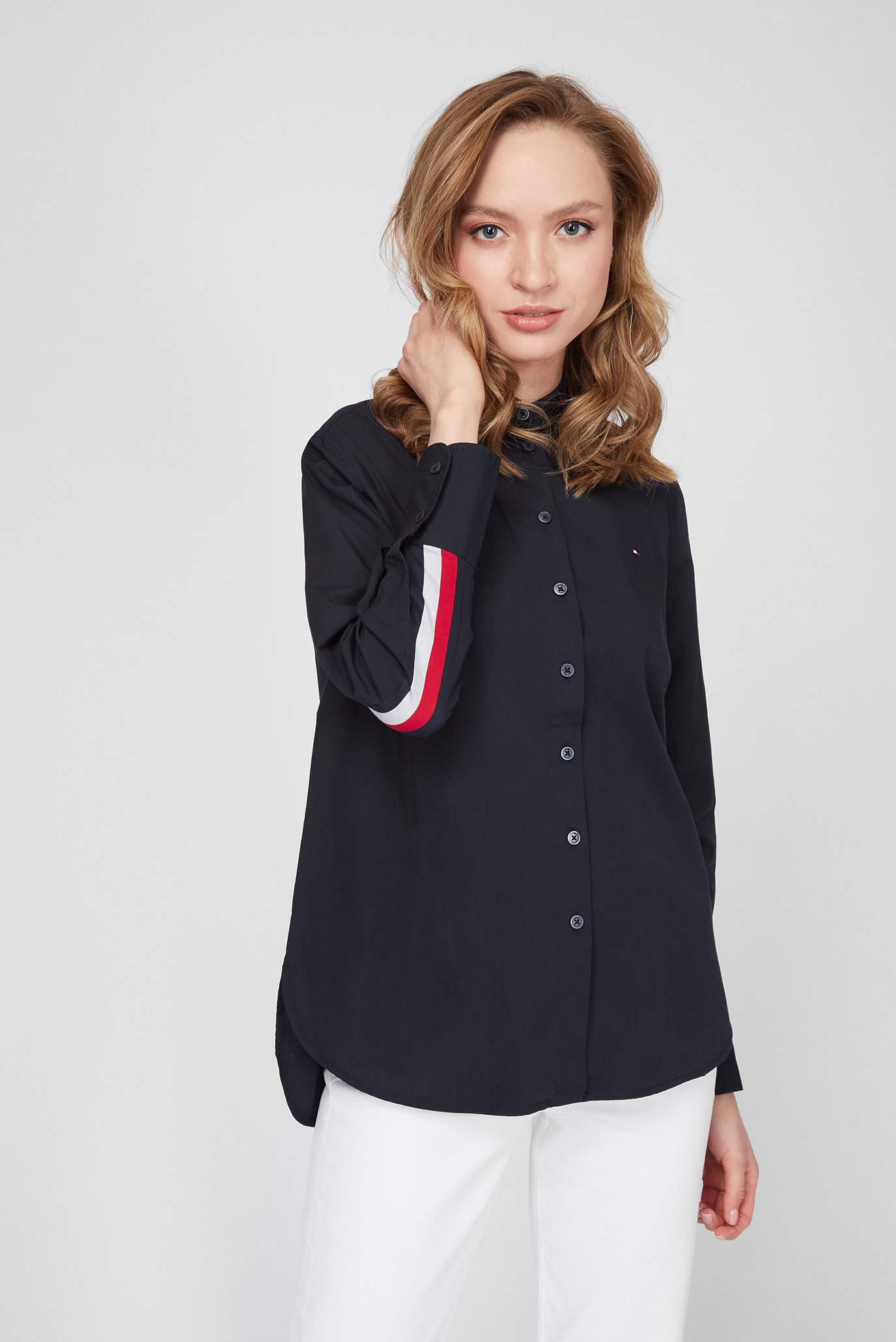 Женская темно-синяя рубашка COT POP MONICA GF SHIRT LS 1