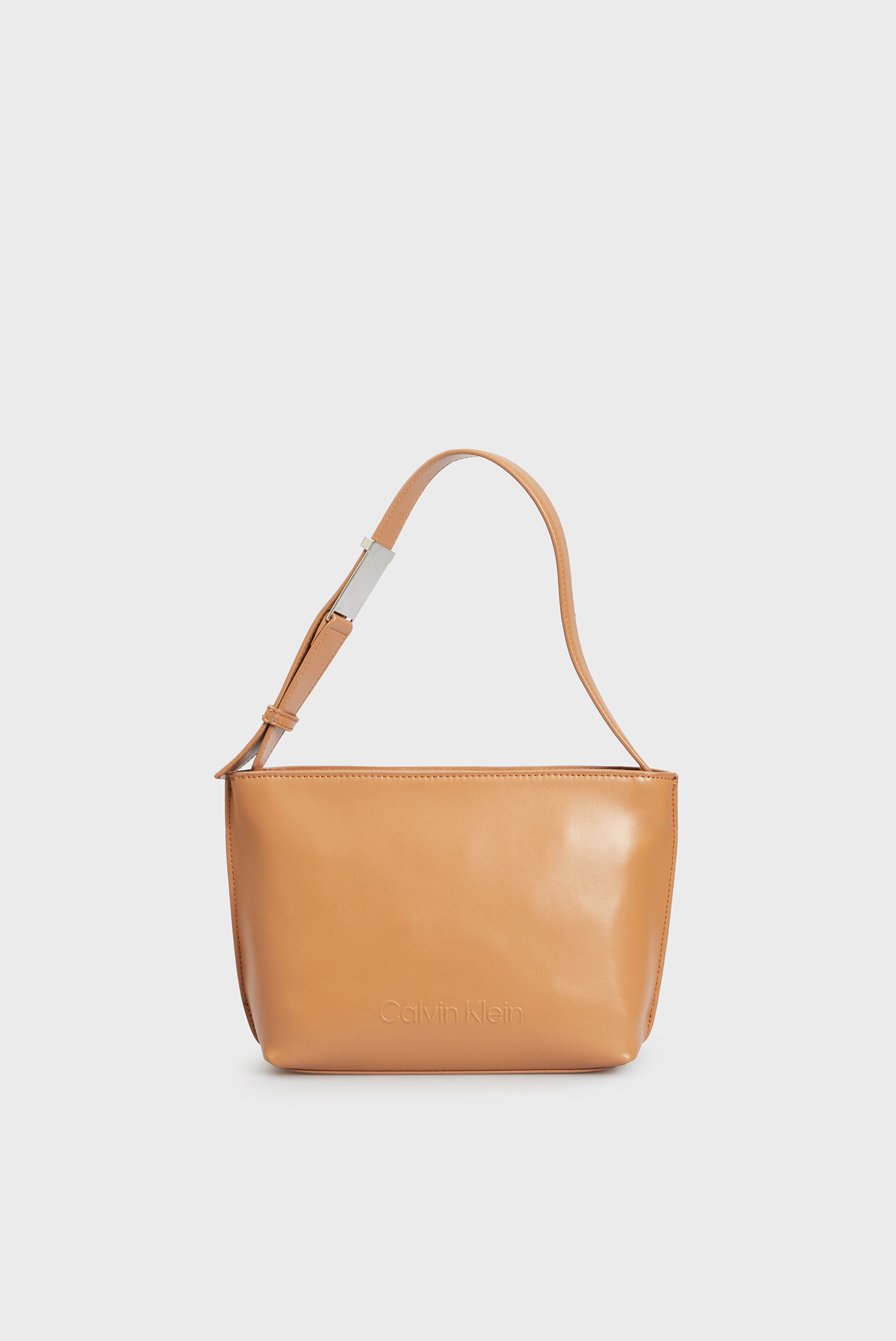 Женская коричневая сумка EMBOSSED LOGO SMALL TOTE 1