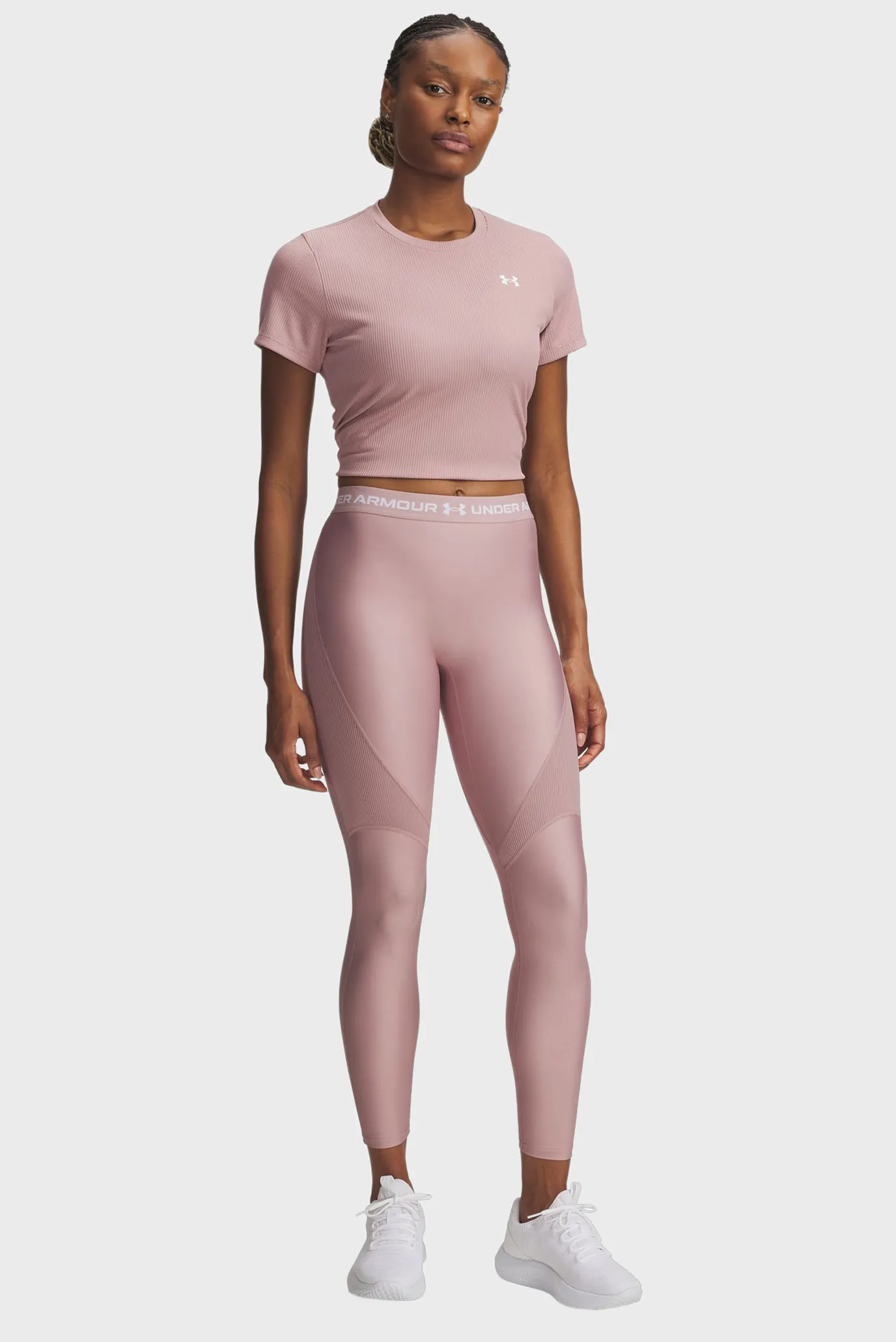 Жіночі пудрові тайтси UA HG Rib Legging 2