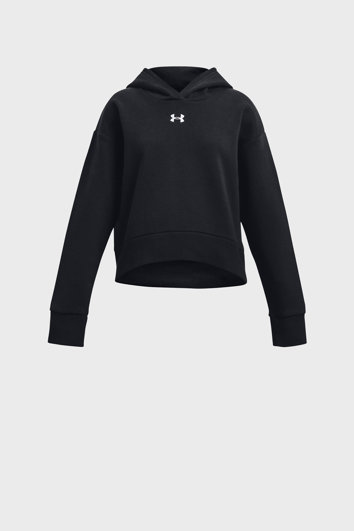 Детское черное худи UA Rival Fleece Crop Hoodie 1