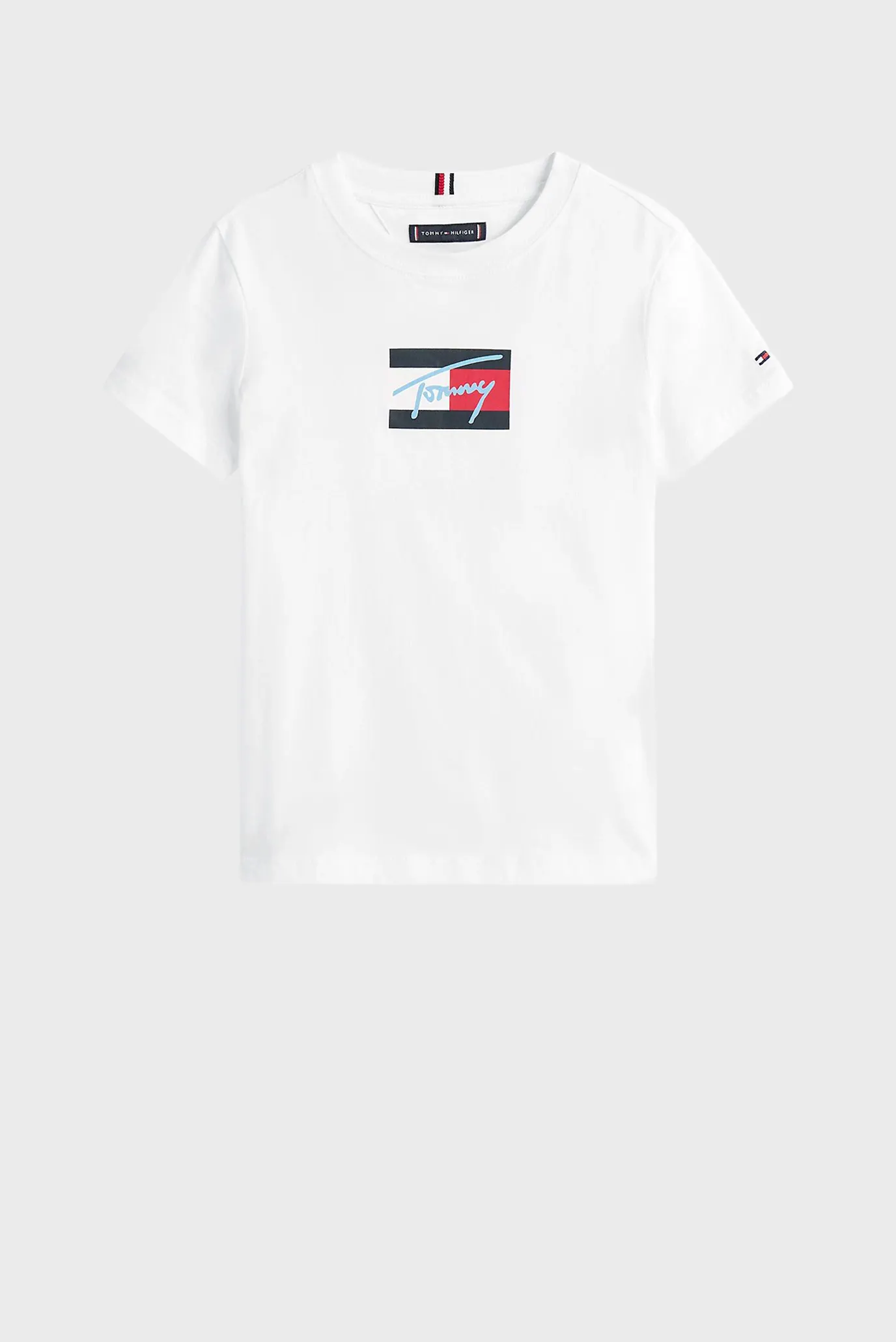 Дитяча біла футболка TOMMY SCRIPT FLAG 5
