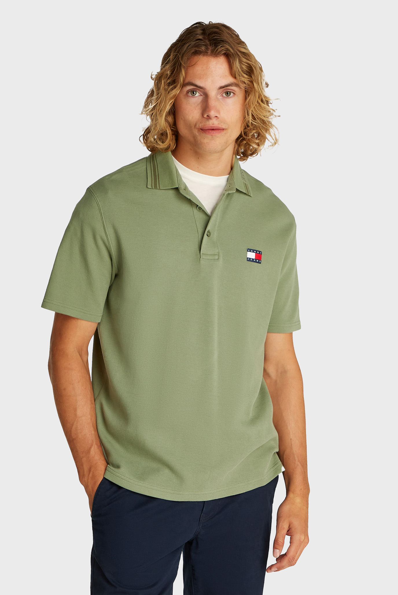 Мужское зеленое поло BRANDED NECK Зеленый M Tommy Jeans DM0DM20917 Мужское зеленое поло BRANDED NECK Зеленый M Tommy Jeans DM0DM20917